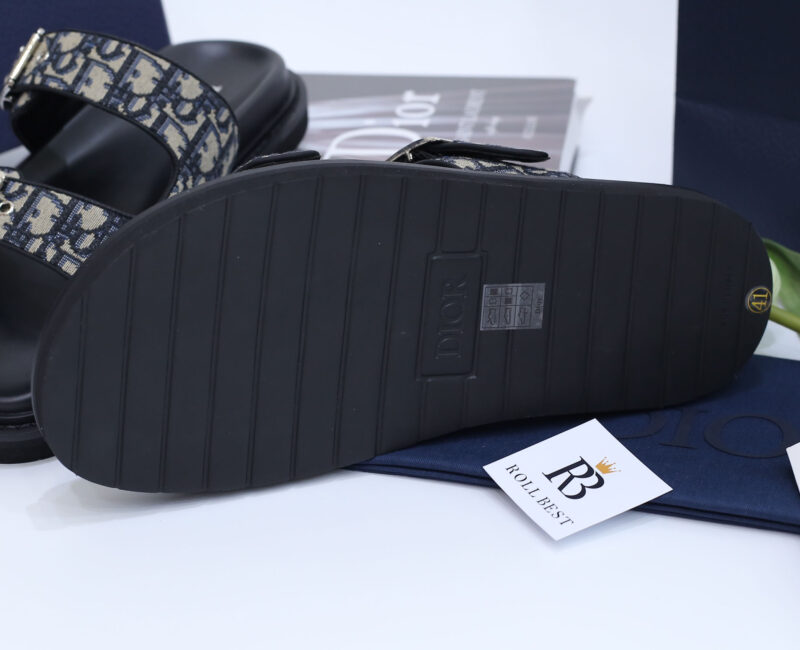 Dép Dior Aqua Sandal Beige Black Dior Oblique Jacquard Best Quality