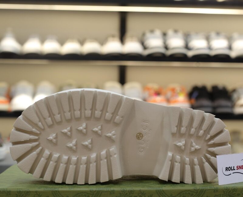 Dép Gucci Platform Perforated G Sandal Cream Best Quality