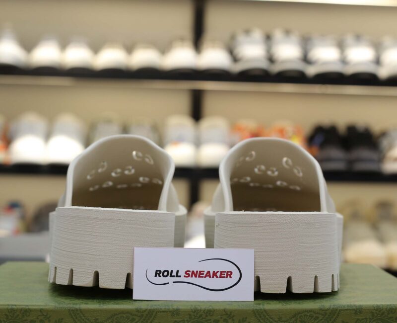 Dép Gucci Platform Perforated G Sandal Cream Best Quality