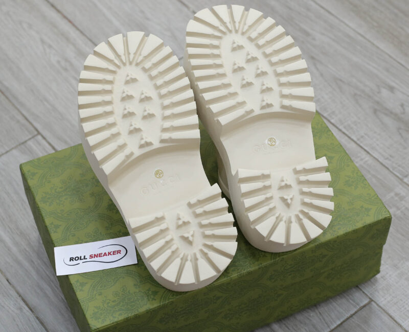 Dép Gucci Platform Perforated G Sandal Cream Best Quality