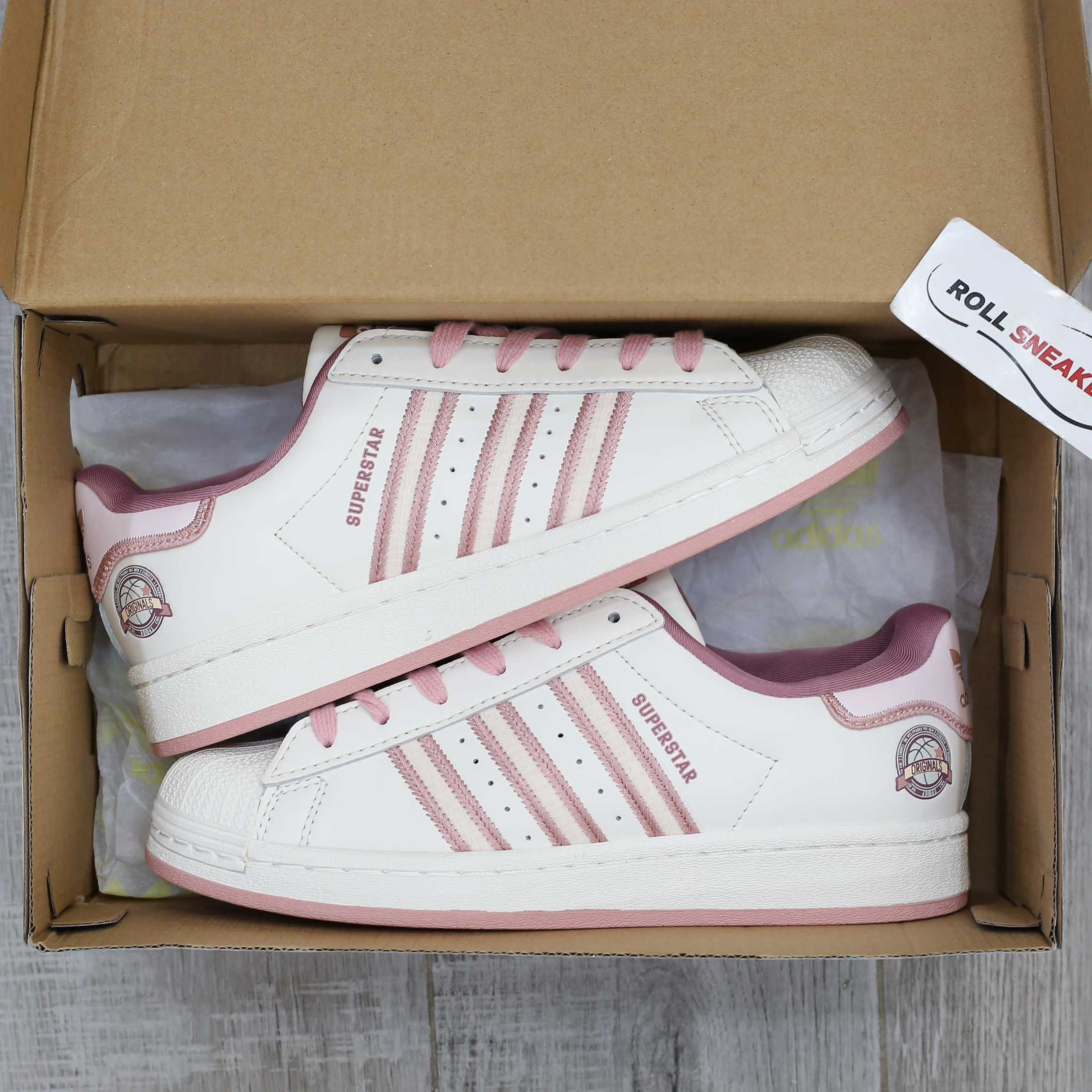 Giày Adidas Original Super Star Pink Beige Best Quality