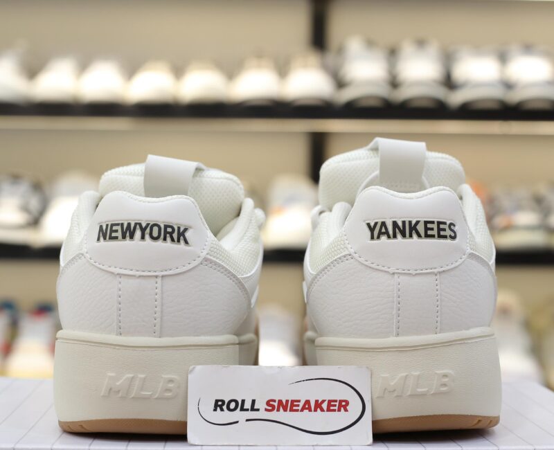 Giày MLB Chunky Wide New York Yankees Cream Trắng Kem Đế Nâu Like
