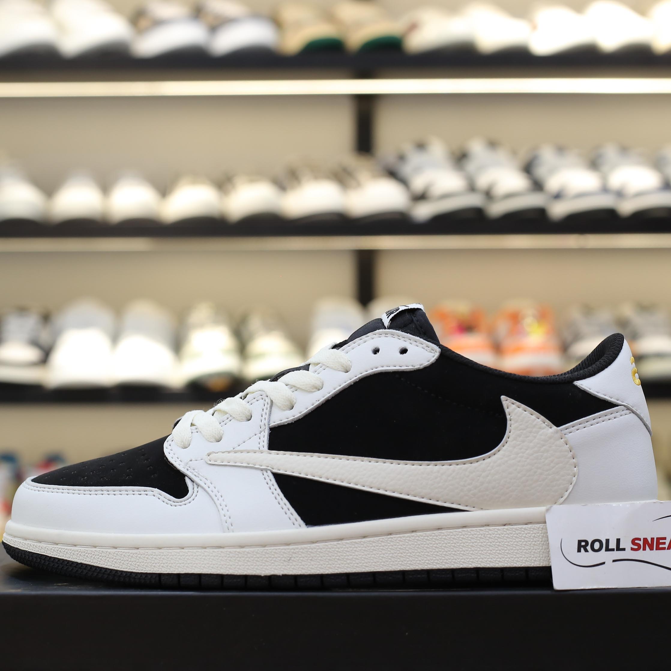 Giày Nike Air Jordan 1 Low Travis Scott Black White Like Auth