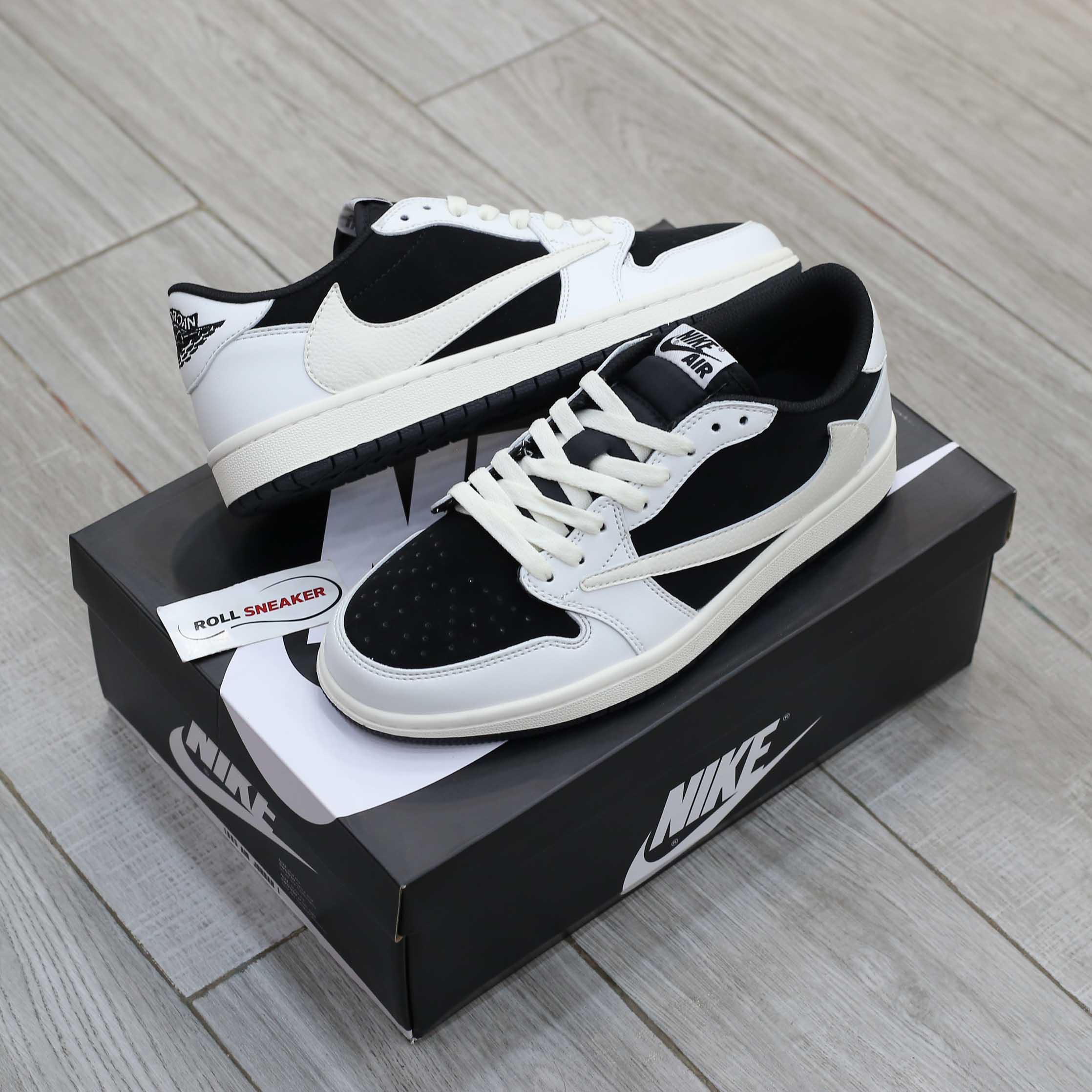 Giày Nike Air Jordan 1 Low Travis Scott Black White Like Auth