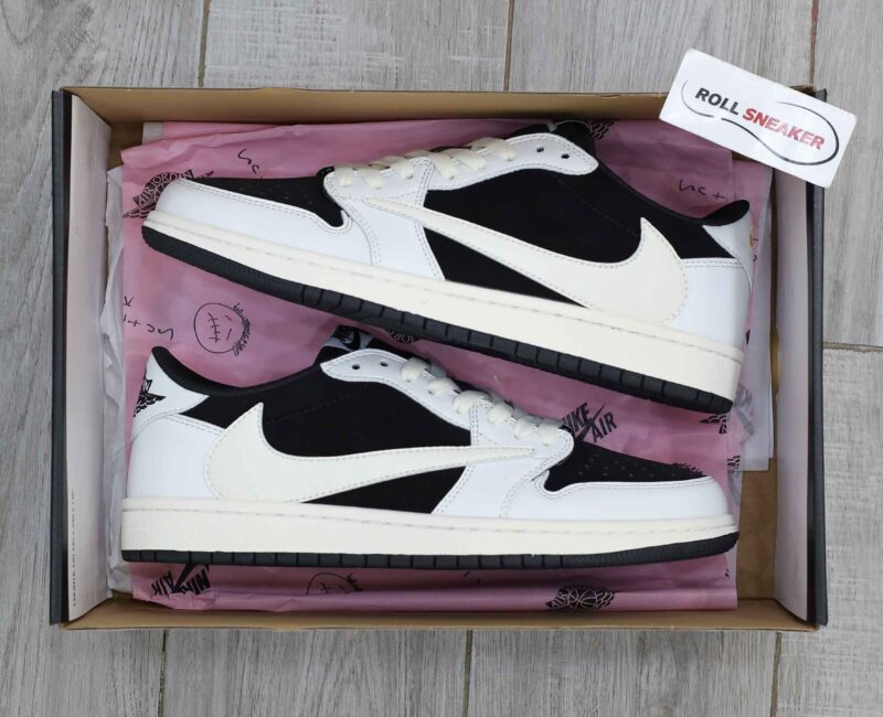 Giày Nike Air Jordan 1 Low Travis Scott Black White Like Auth