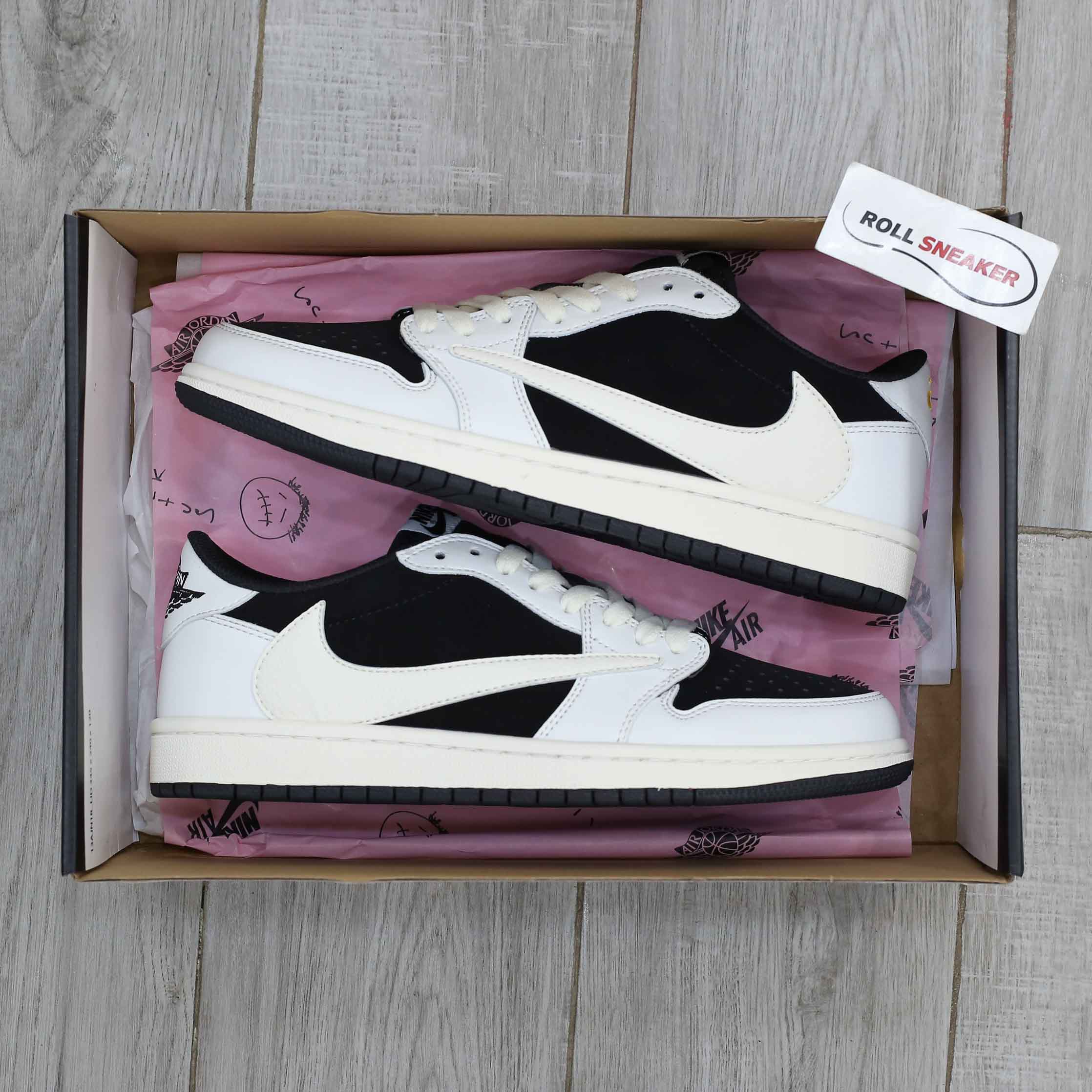 Giày Nike Air Jordan 1 Low Travis Scott Black White Like Auth