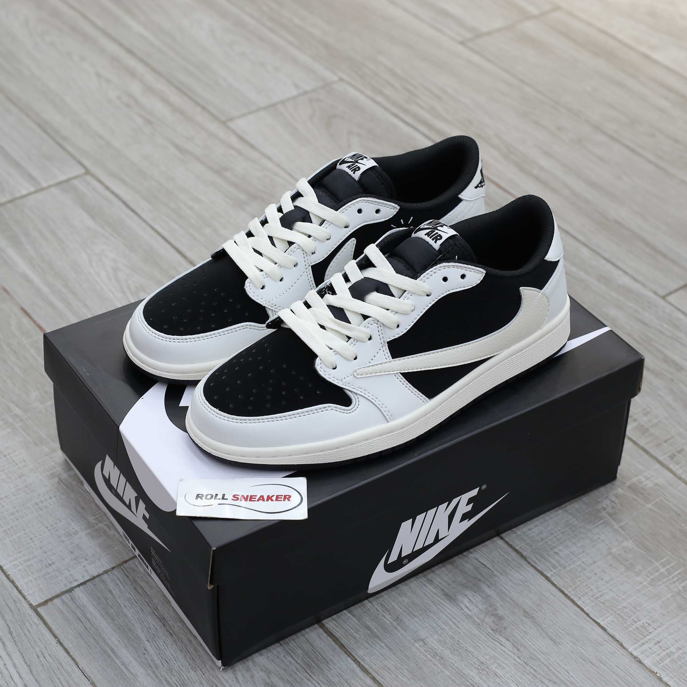 Giày Nike Air Jordan 1 Low Travis Scott Black White Like Auth