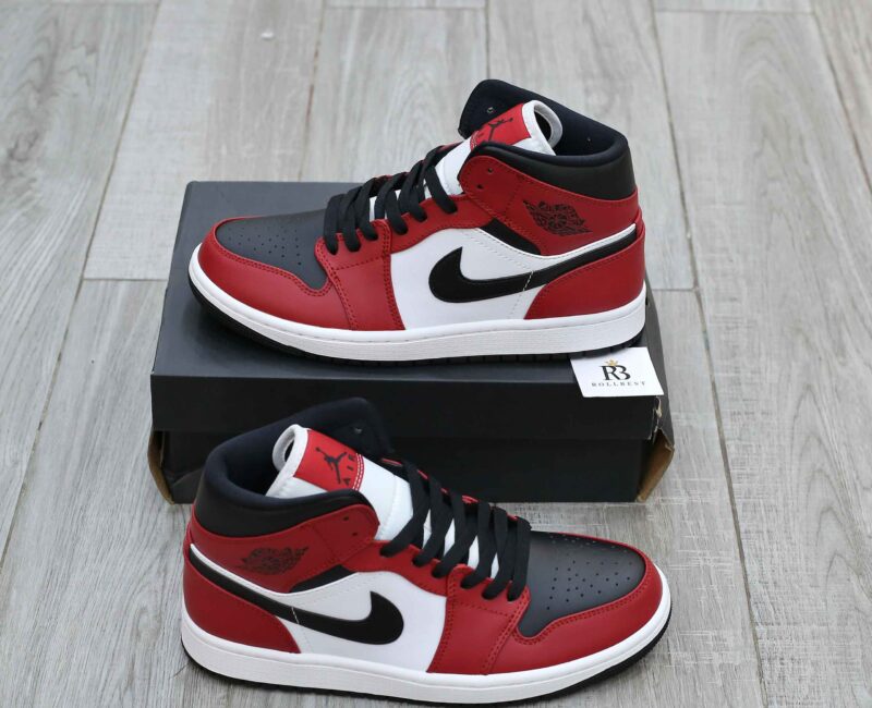 Giày Nike Air Jordan 1 Mid Chicago Black Toe Best Quality