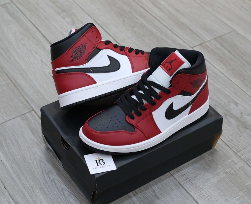 Giày Nike Air Jordan 1 Mid Chicago Black Toe Best Quality