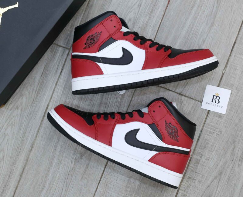 Giày Nike Air Jordan 1 Mid Chicago Black Toe Best Quality