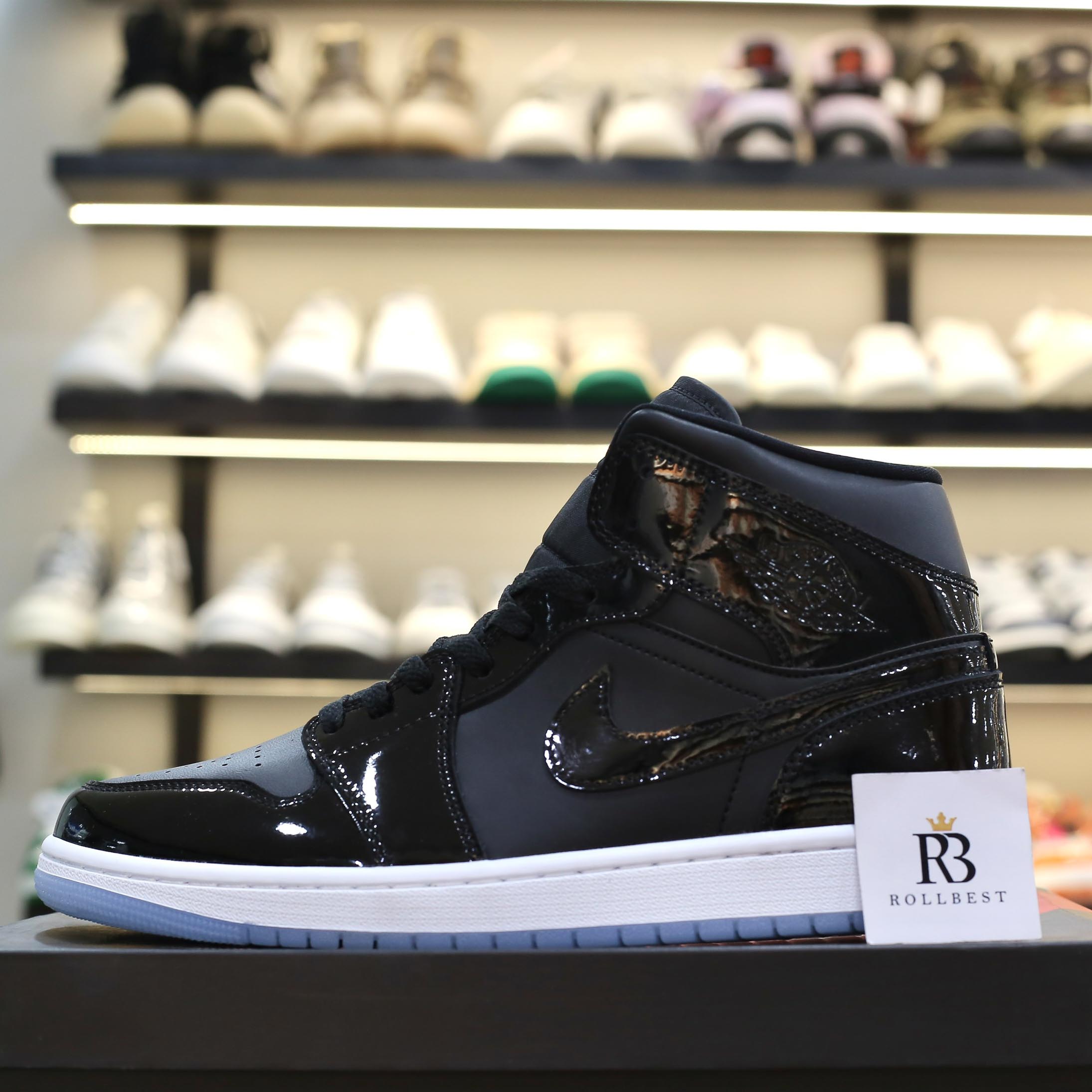 Giày Nike Air Jordan 1 Mid SE Space Jam Black Concord Best Quality