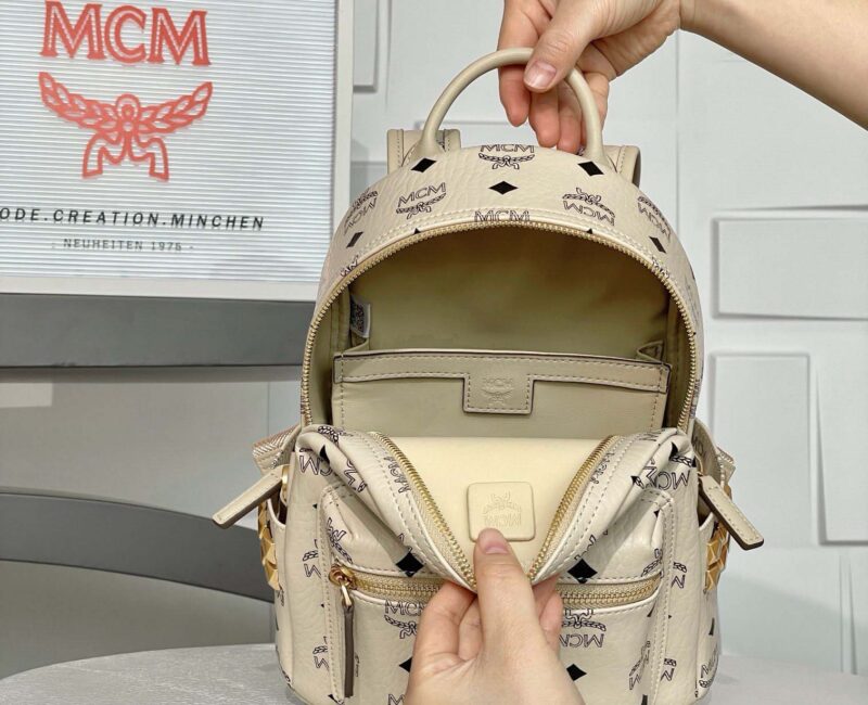 Balo MCM Stark Side Studs White Mini Best Quality