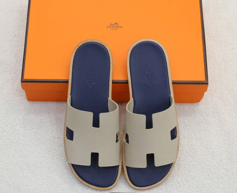 Dép Hermes Blanc Gomme da Epsom Lót Đế Celestial Blue Like Auth