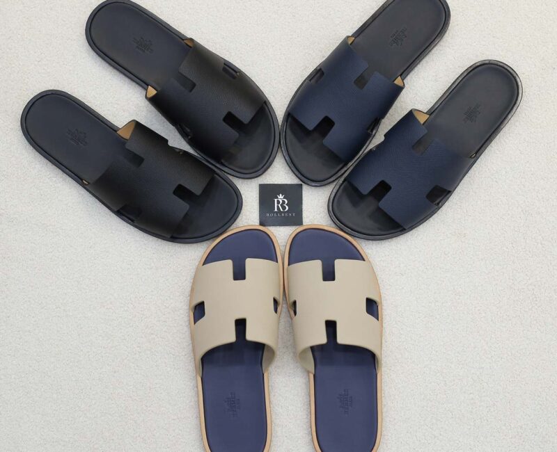 Dép Hermes Blanc Gomme da Epsom Lót Đế Celestial Blue Like Auth