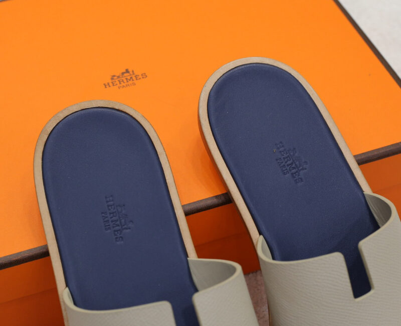 Dép Hermes Blanc Gomme da Epsom Lót Đế Celestial Blue Like Auth