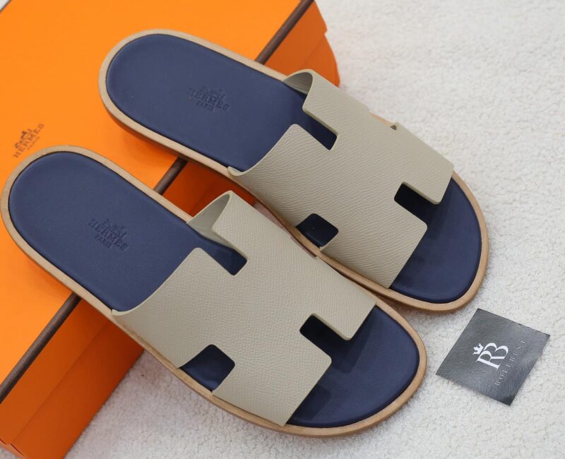 Dép Hermes Blanc Gomme da Epsom Lót Đế Celestial Blue Like Auth