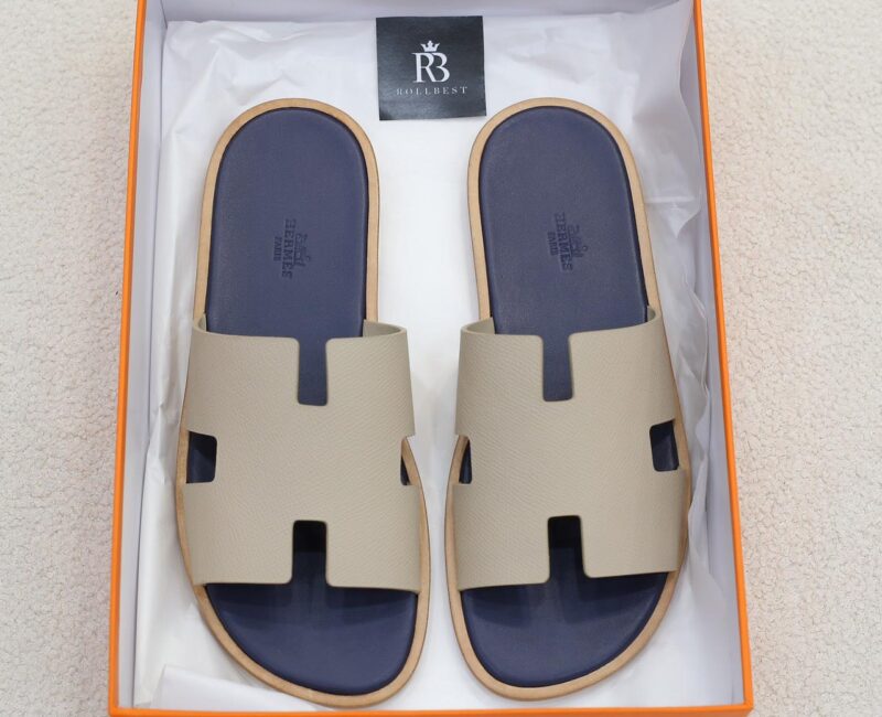 Dép Hermes Blanc Gomme da Epsom Lót Đế Celestial Blue Like Auth