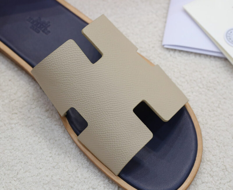 Dép Hermes Blanc Gomme da Epsom Lót Đế Celestial Blue Like Auth