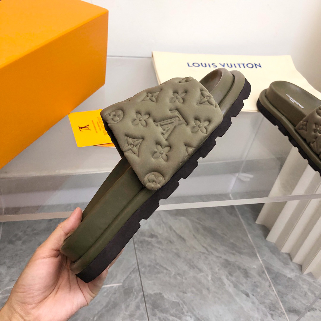 Dép Louis Vuitton Pool Pillow Flat Comfort Mule Brown Best Quality