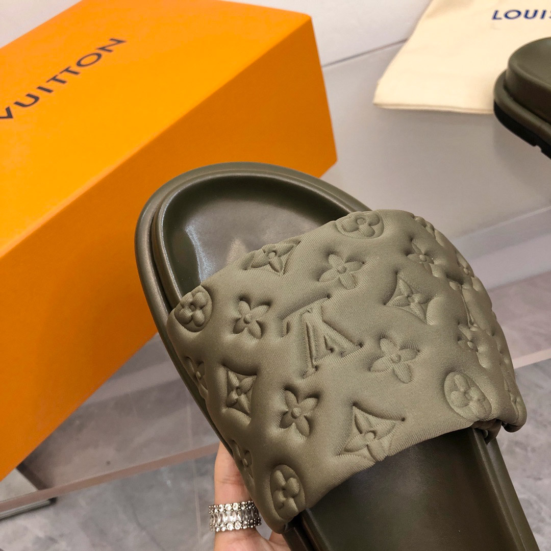 Dép Louis Vuitton Pool Pillow Flat Comfort Mule Brown Best Quality