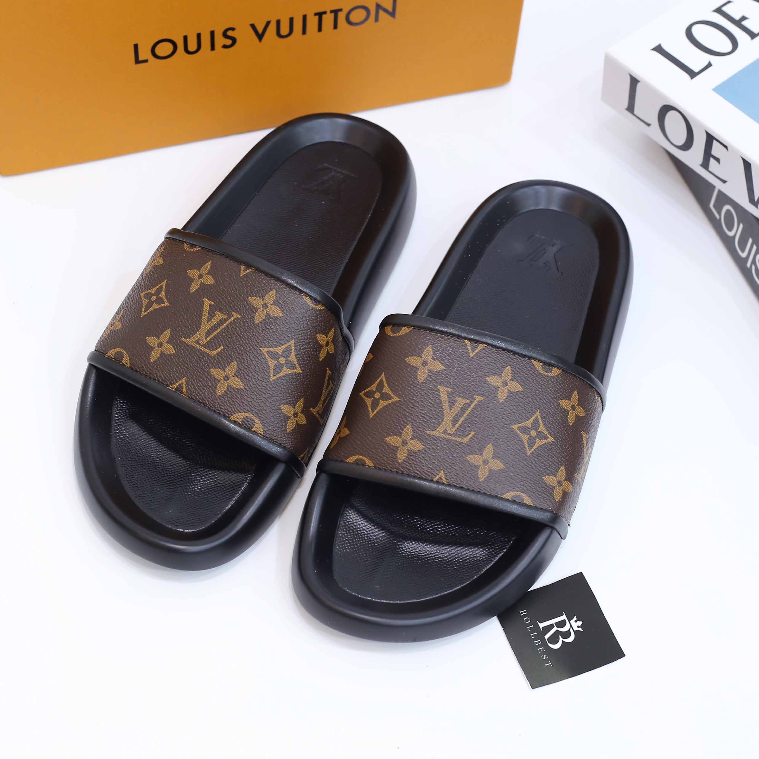 Dép Louis Vuitton Waterfront Mule Macassar Best Quality