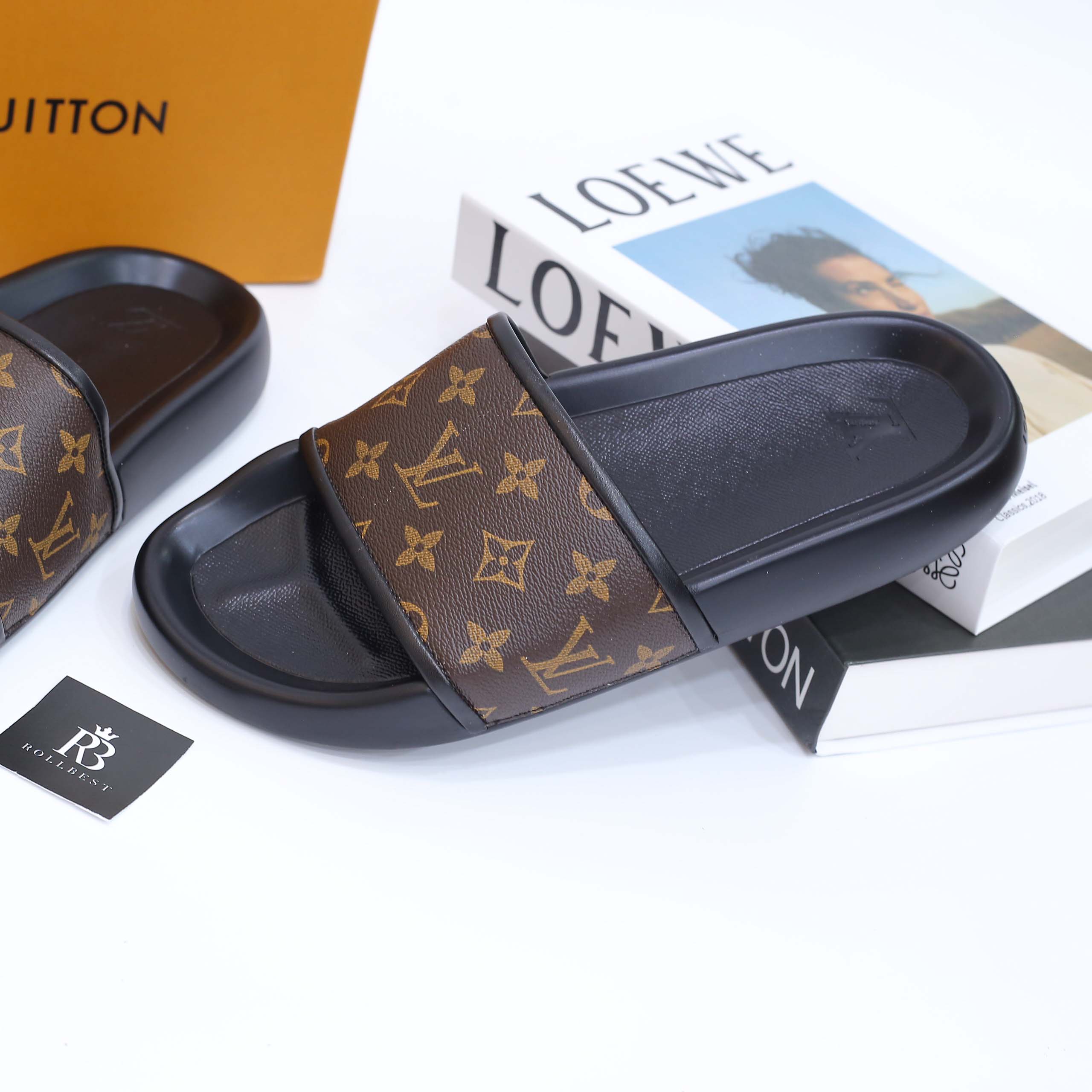 Dép Louis Vuitton Waterfront Mule Macassar Best Quality