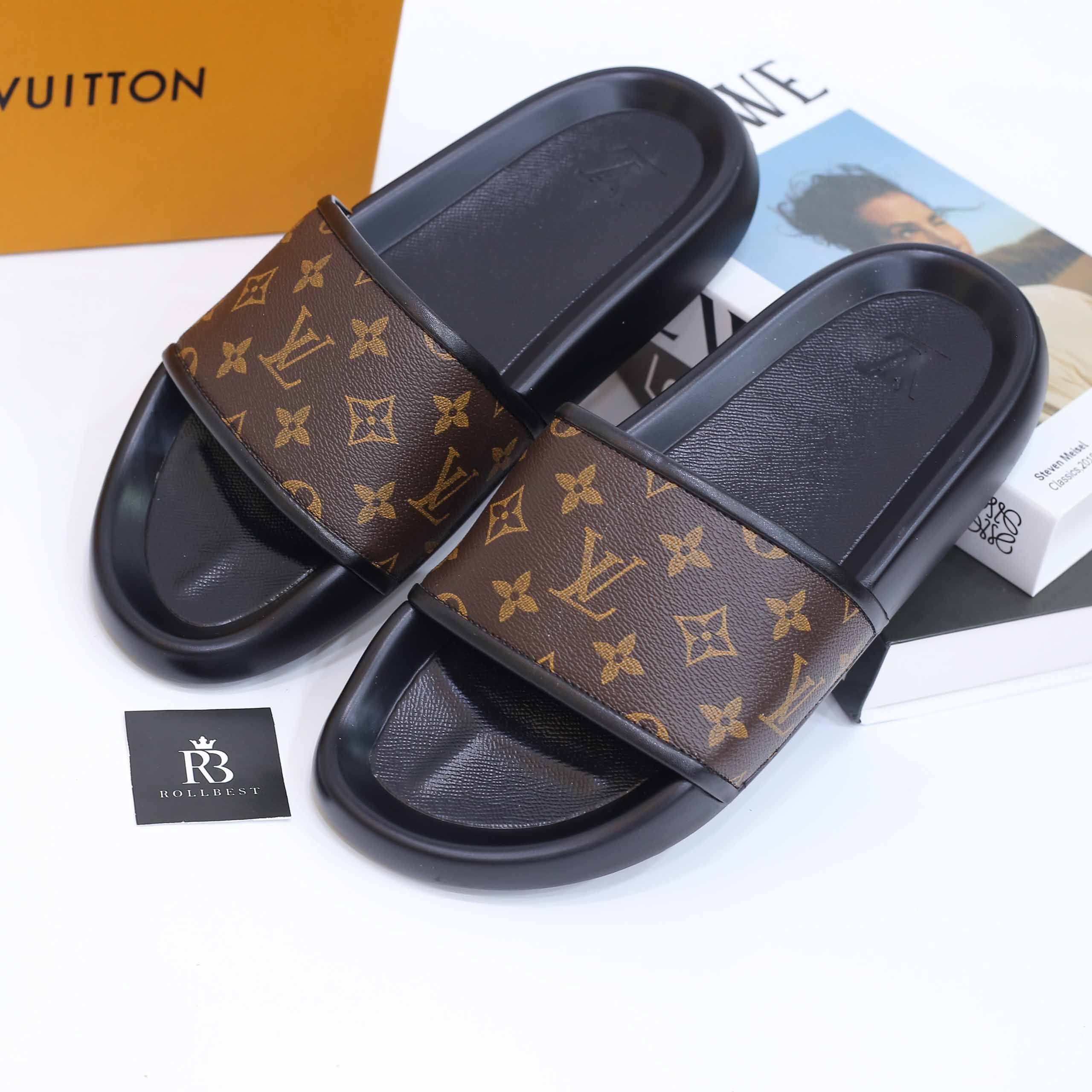 Dép Louis Vuitton Waterfront Mule Macassar Best Quality