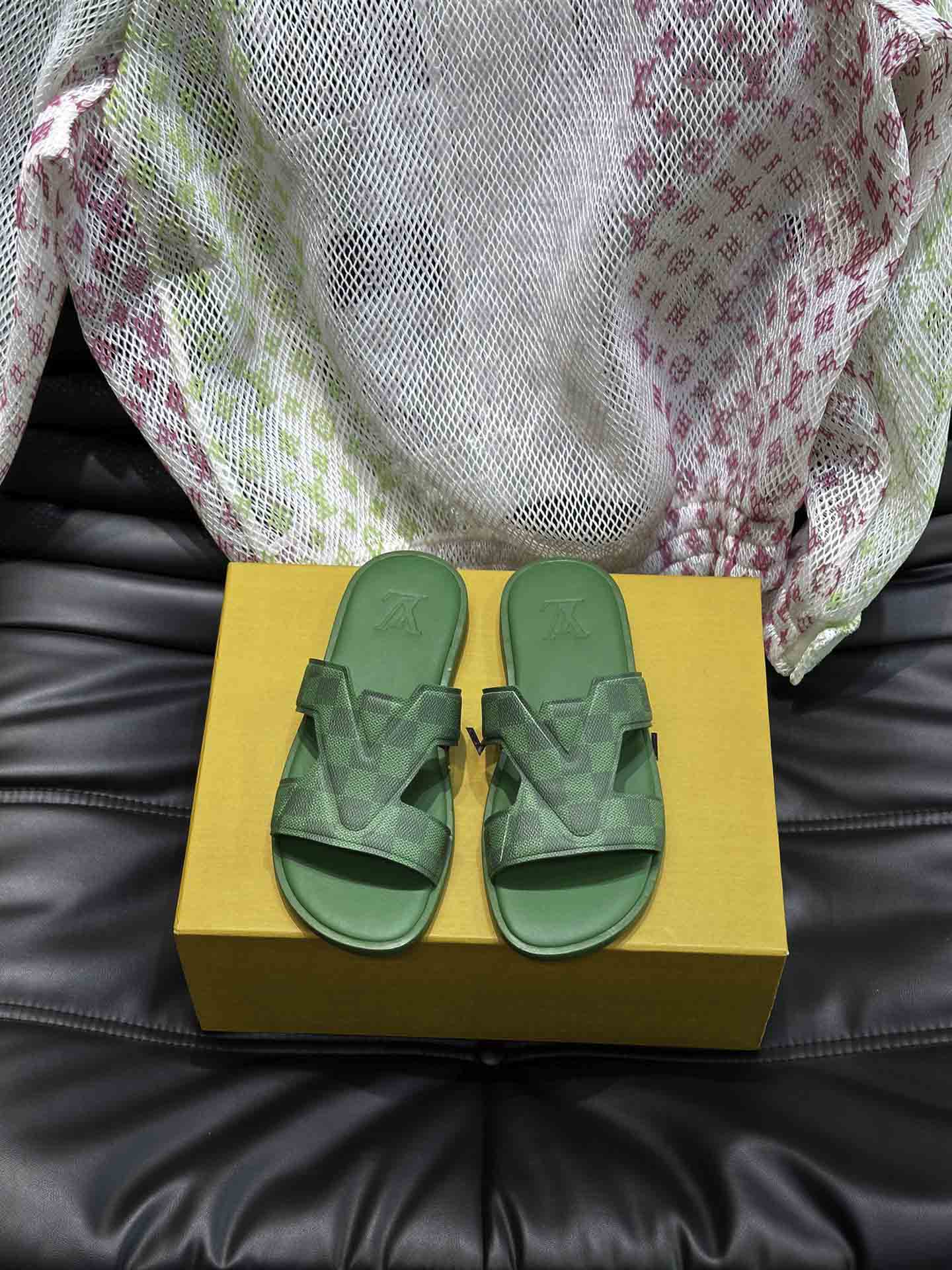 Dép LV Oasis Mule Damier Blue Best Quality