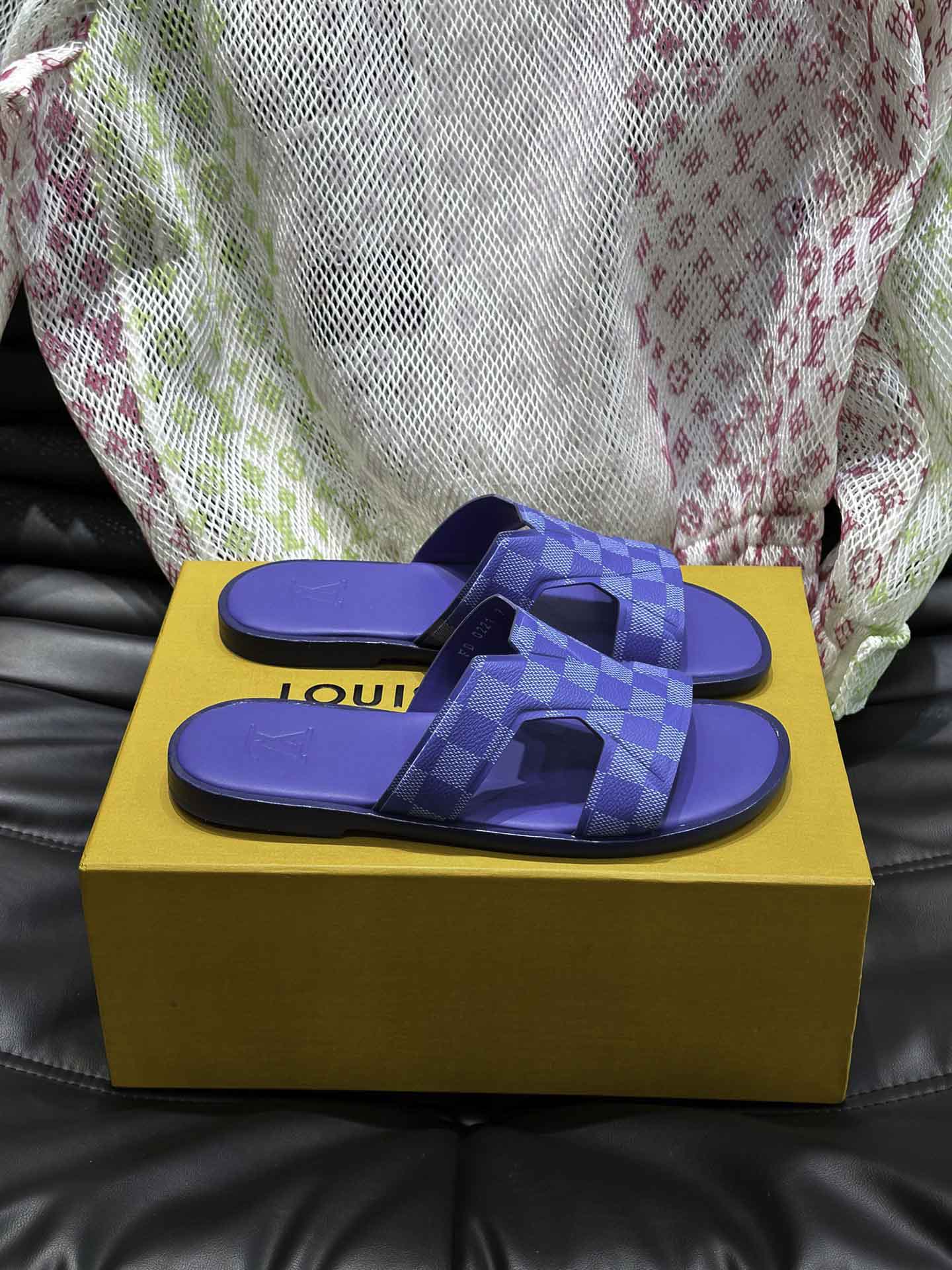 Dép LV Oasis Mule Damier Blue Best Quality