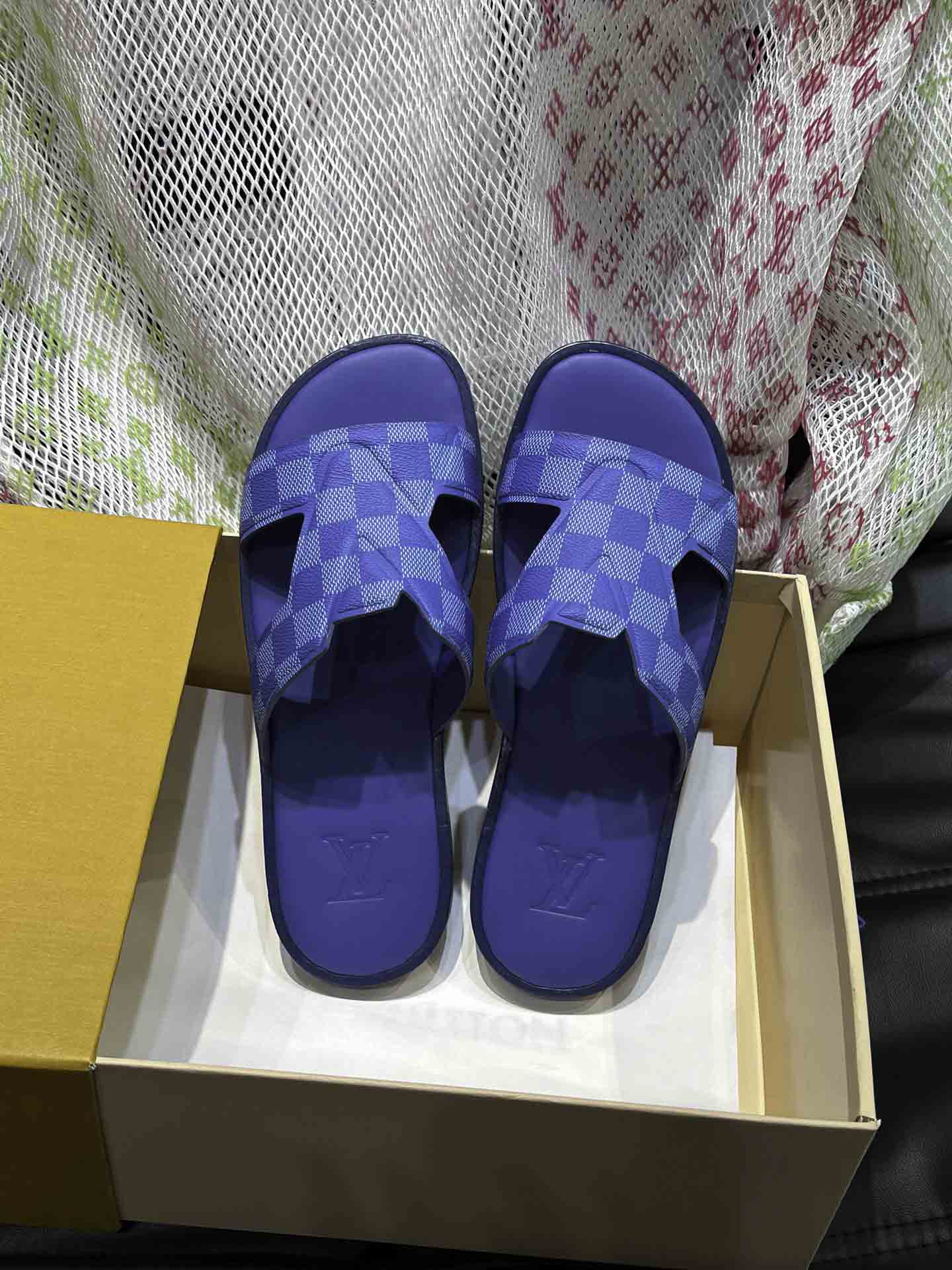 Dép LV Oasis Mule Damier Blue Best Quality