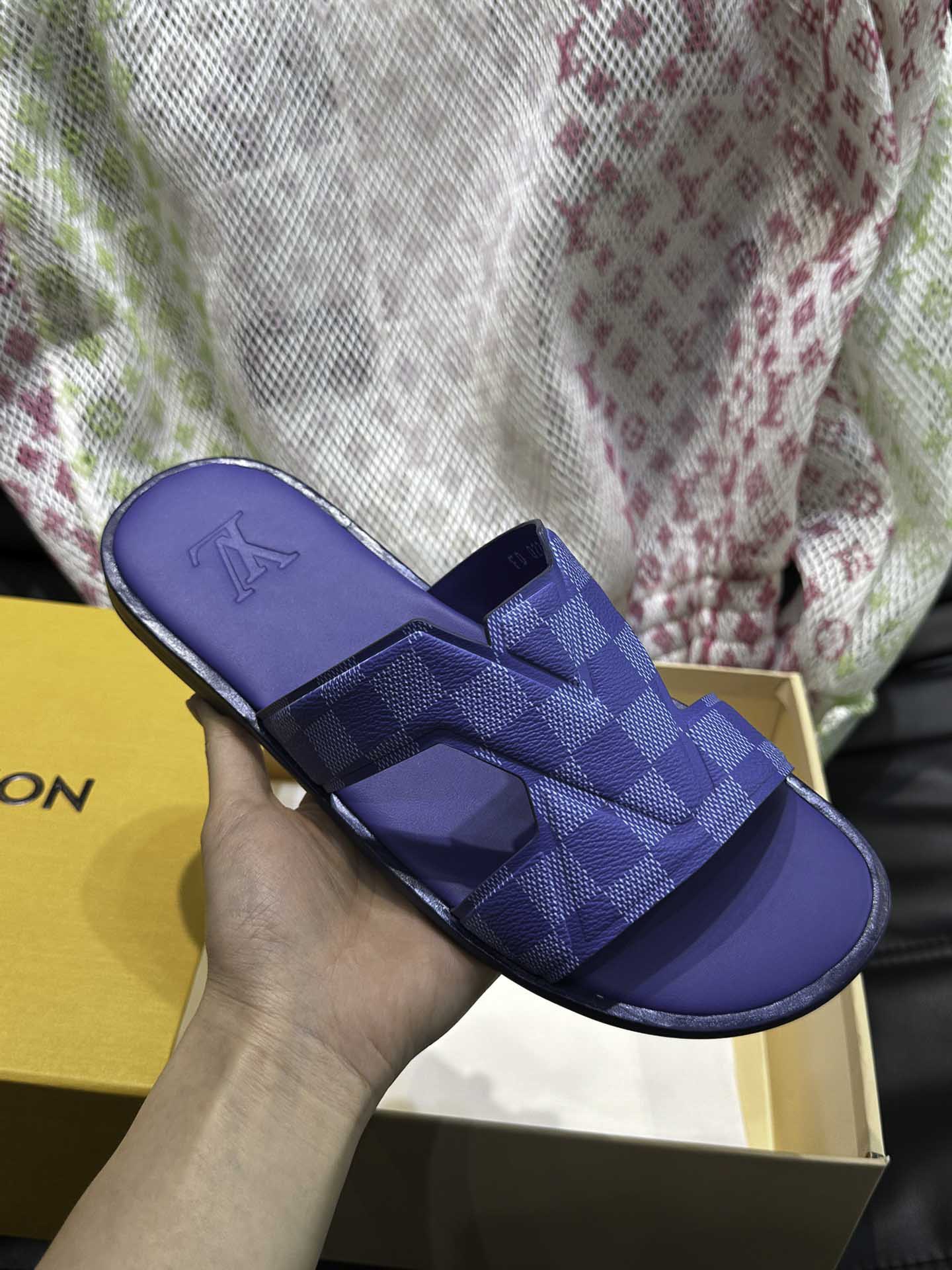 Dép LV Oasis Mule Damier Blue Best Quality