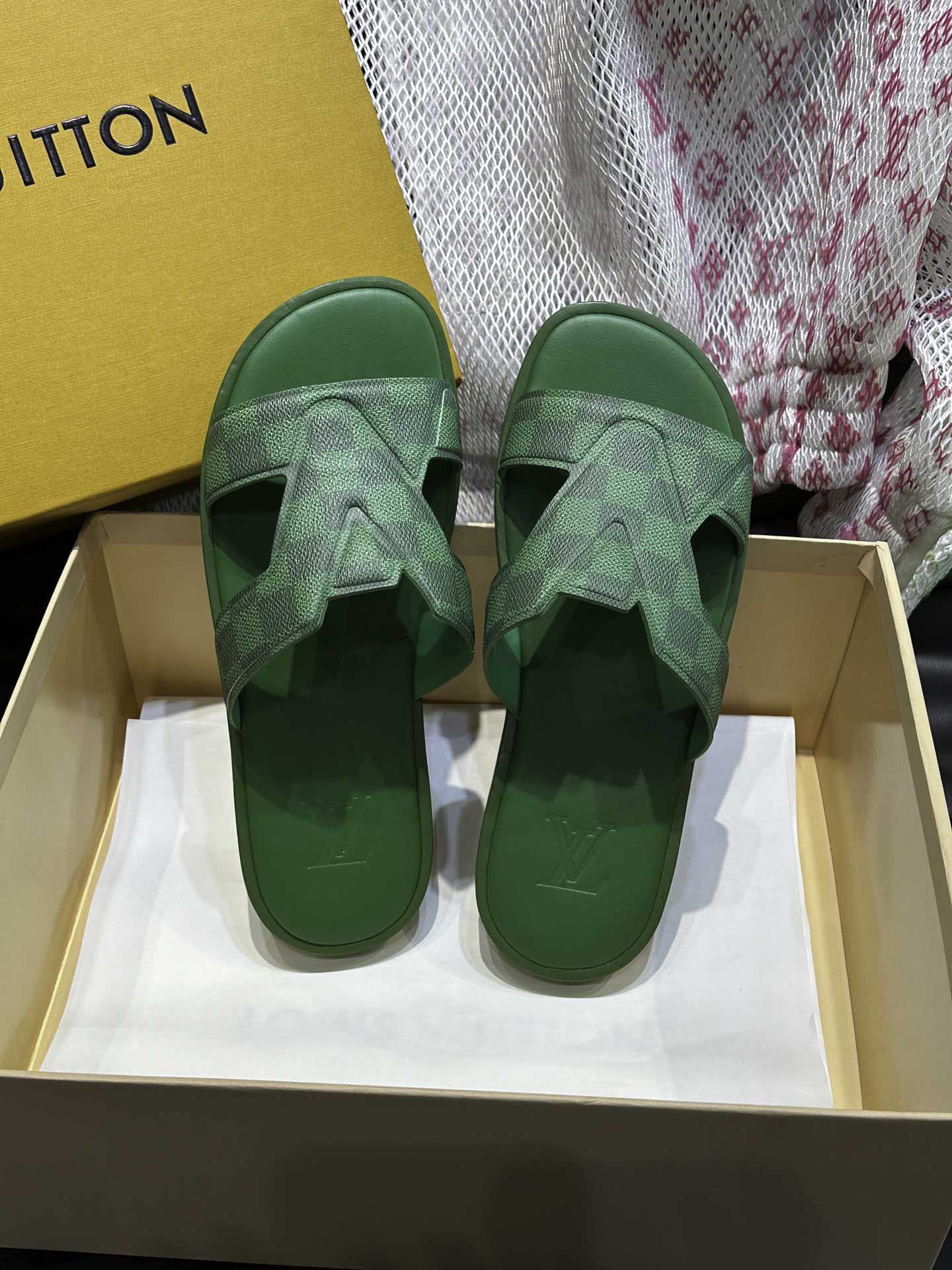 Dép LV Oasis Mule Damier Blue Best Quality