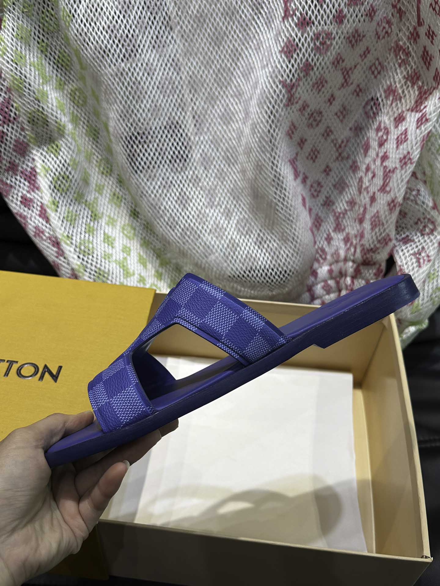 Dép LV Oasis Mule Damier Blue Best Quality