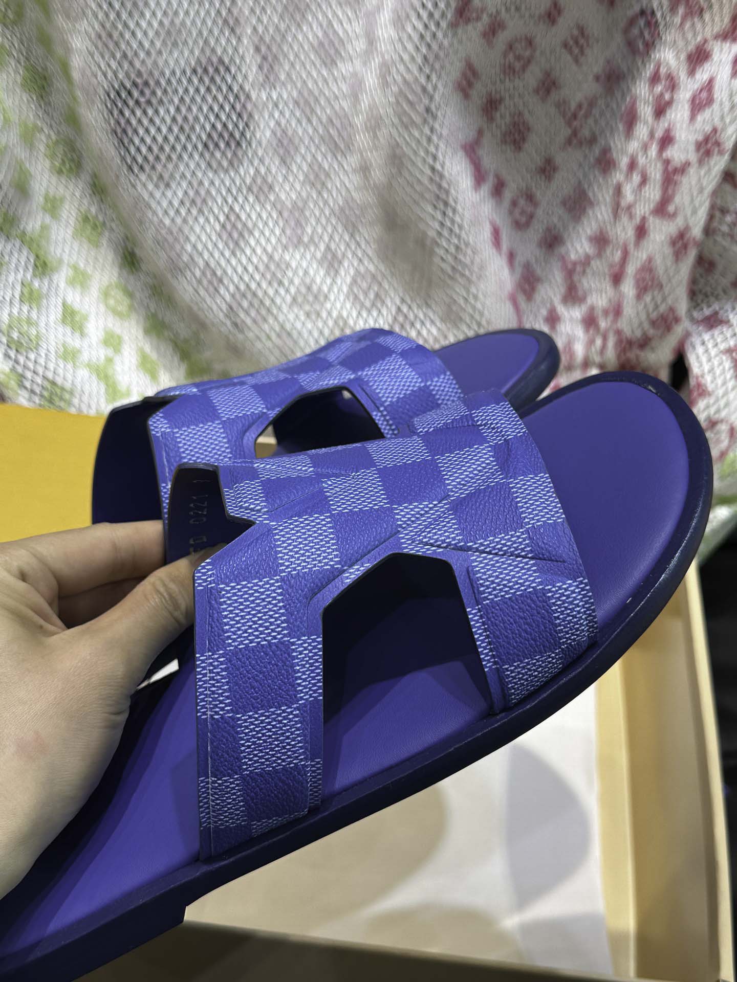 Dép LV Oasis Mule Damier Blue Best Quality