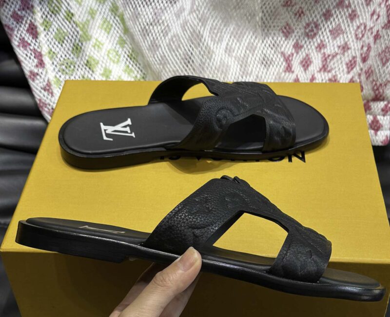 Dép LV Oasis Mule Denim Monogram Embossed Best Quality