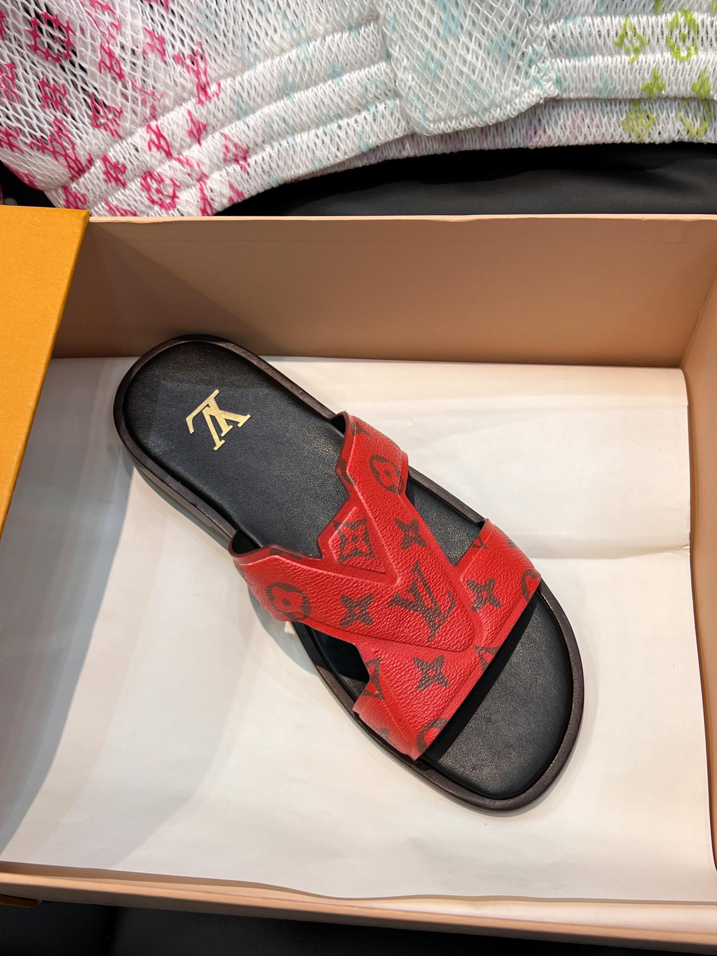 Dép LV Oasis Mule Monogram Eclipse Red Best Quality