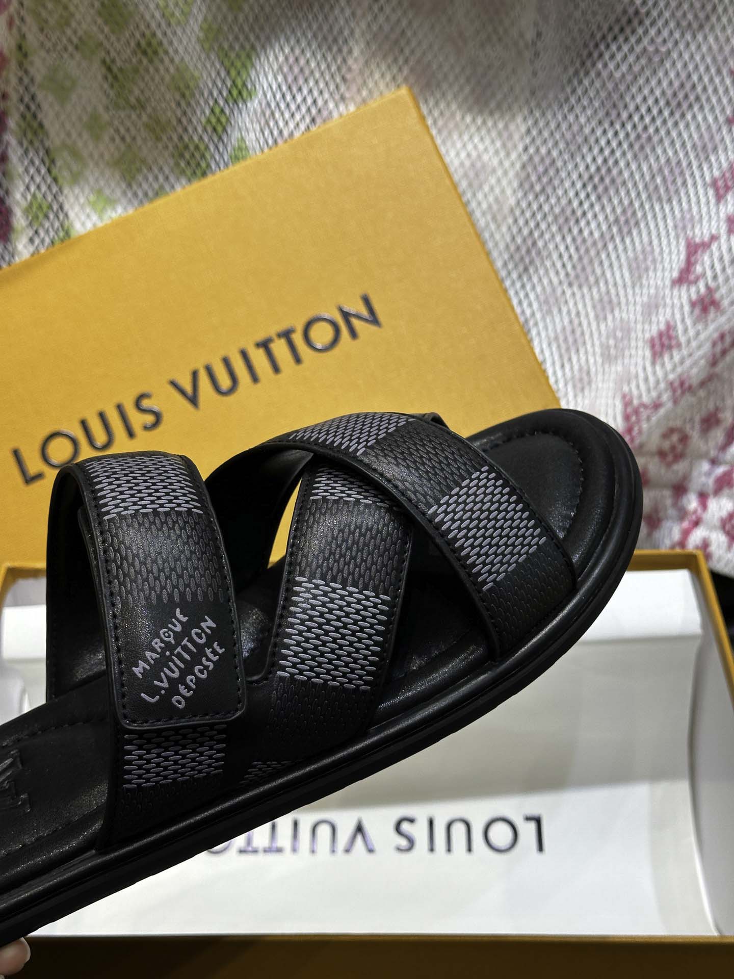 Dép LV Venice Mule Monogram Eclipse Best Quality