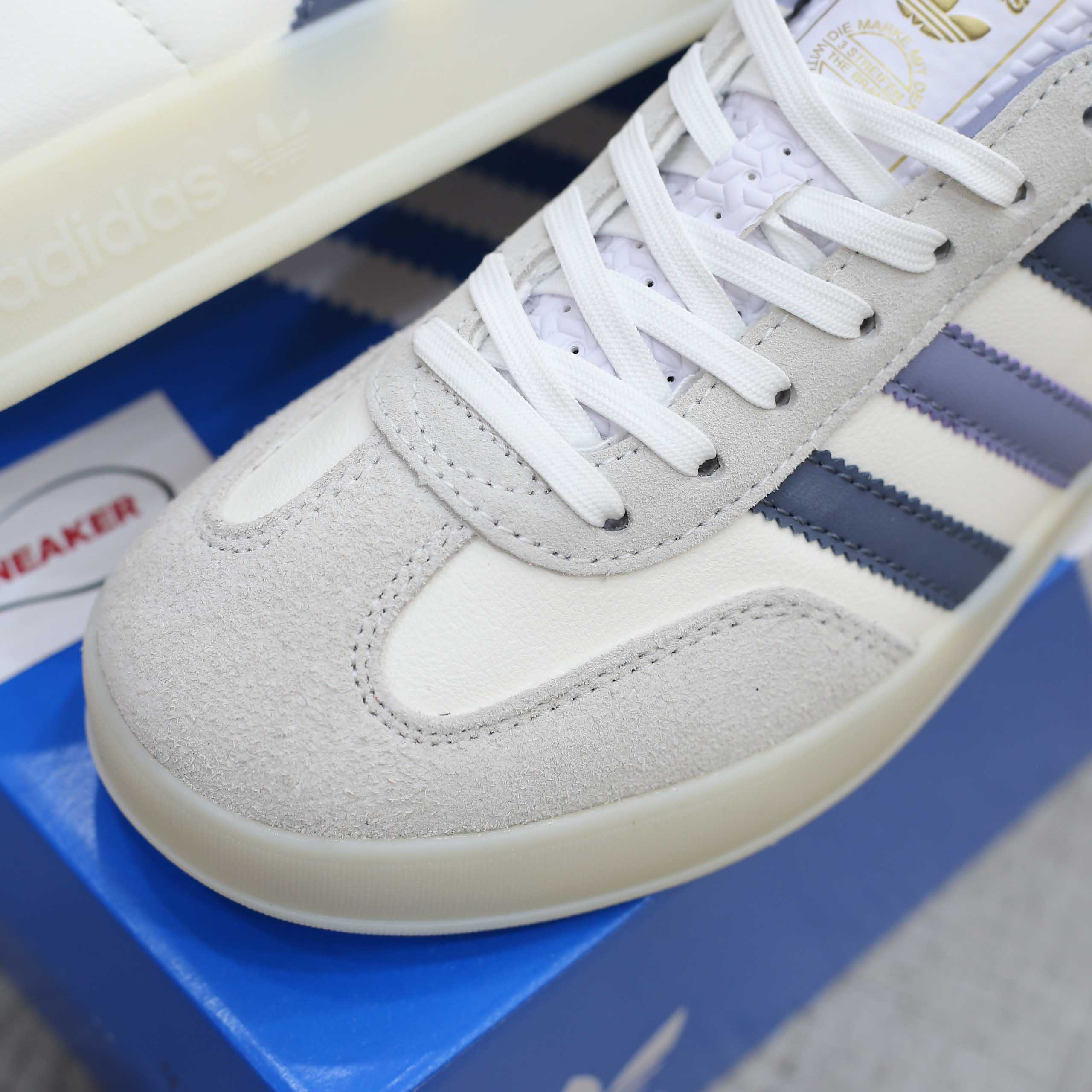 Giày Adidas Originals Gazelle Indoor White Navy Like Auth