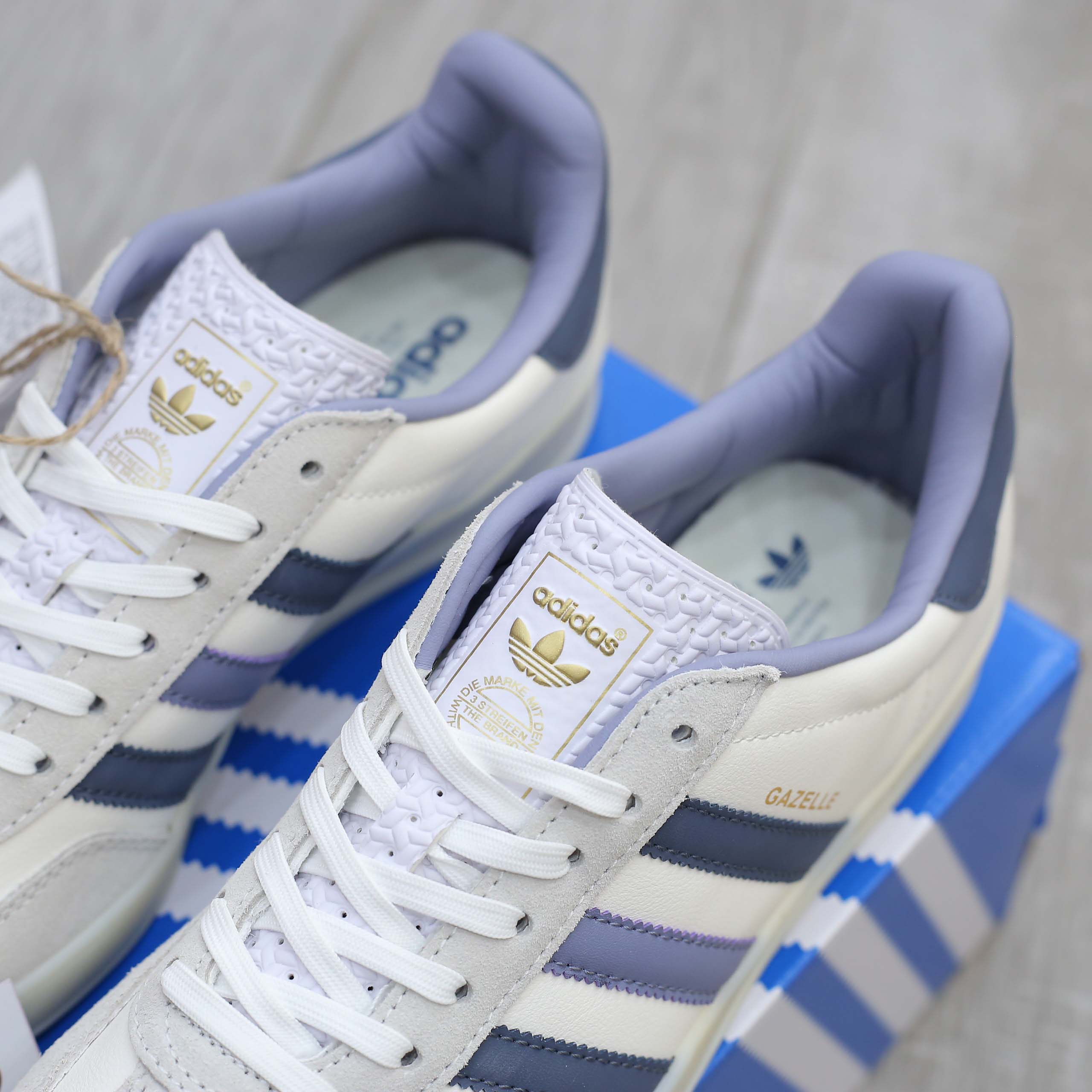 Giày Adidas Originals Gazelle Indoor White Navy Like Auth