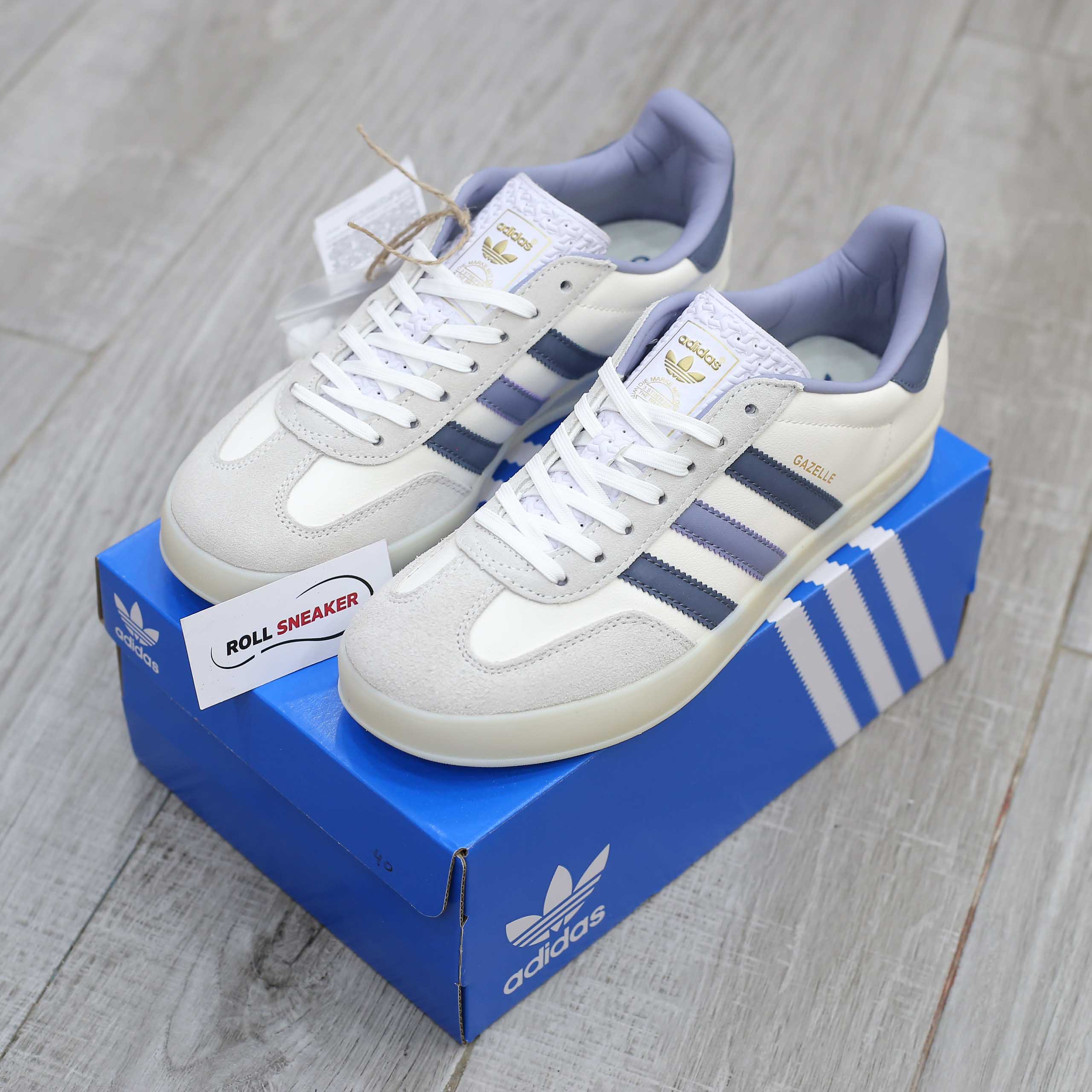 Giày Adidas Originals Gazelle Indoor White Navy Like Auth