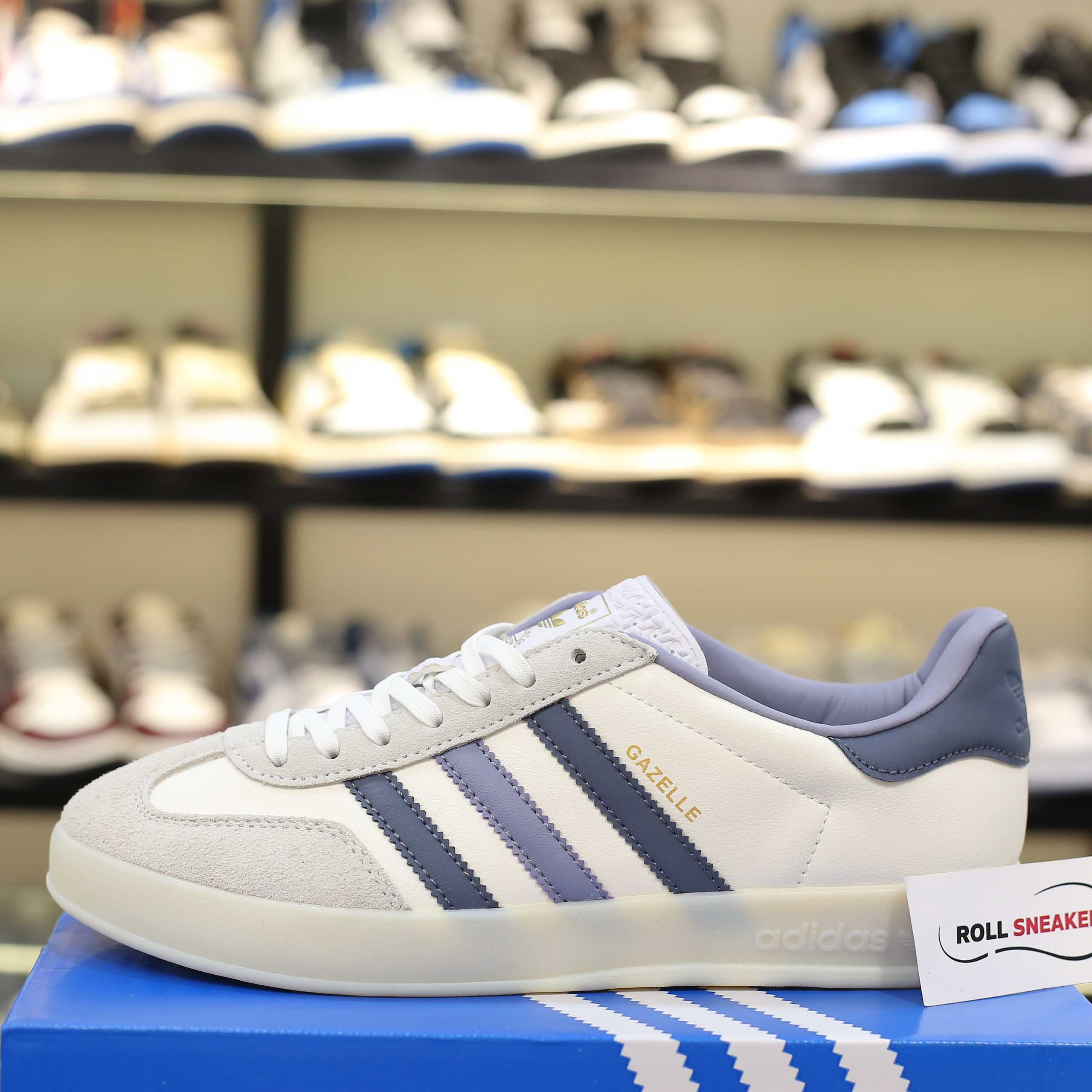 Giày Adidas Originals Gazelle Indoor White Navy Like Auth