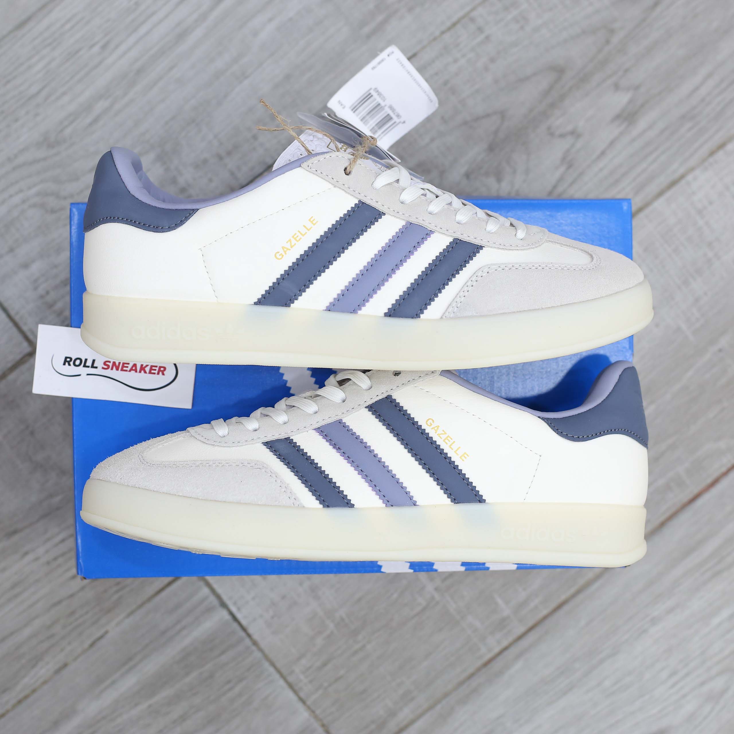 Giày Adidas Originals Gazelle Indoor White Navy Like Auth