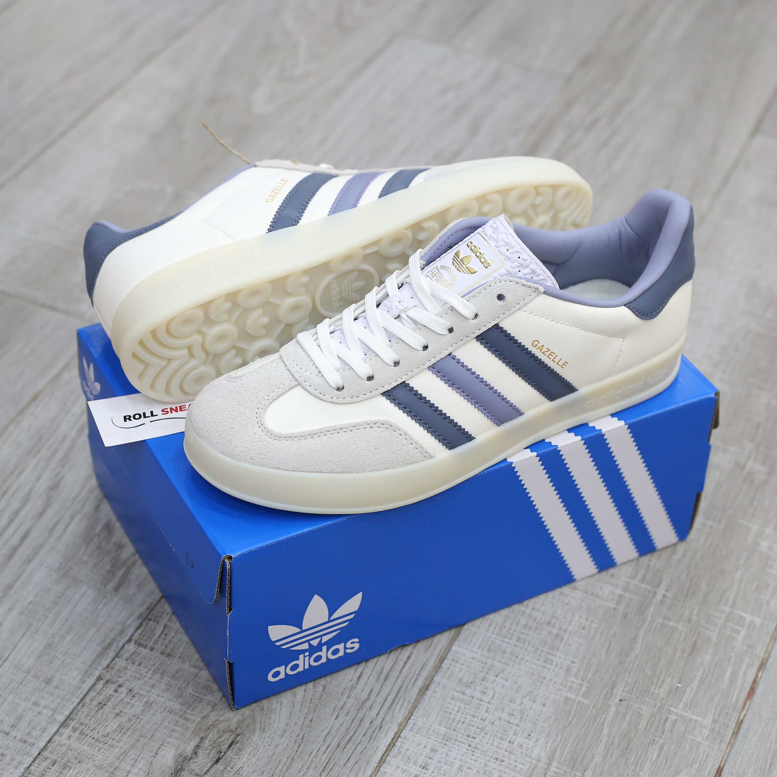 Giày Adidas Originals Gazelle Indoor White Navy Like Auth