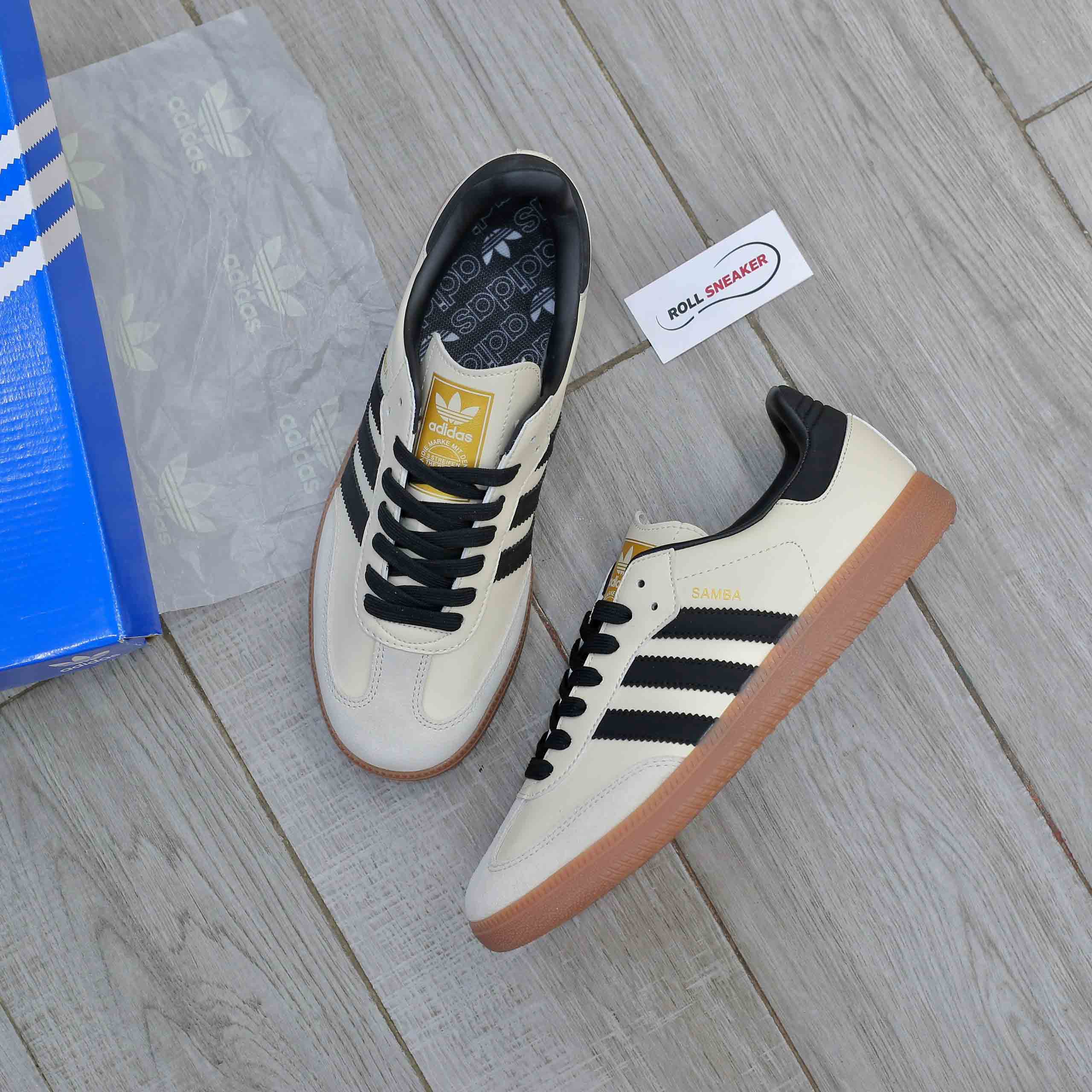 Giày Adidas Samba OG White Black Sand Strata Like Auth