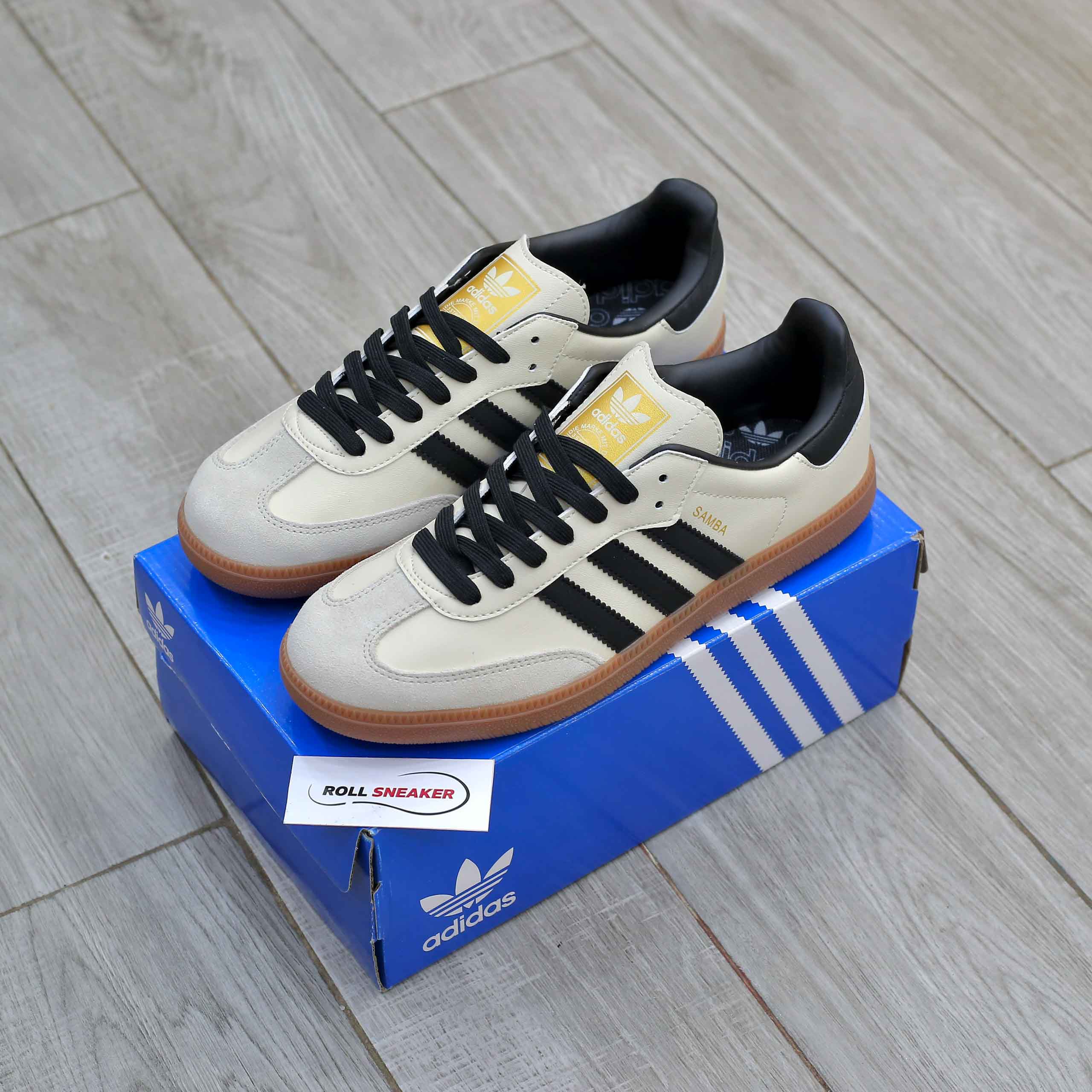 Giày Adidas Samba OG White Black Sand Strata Like Auth