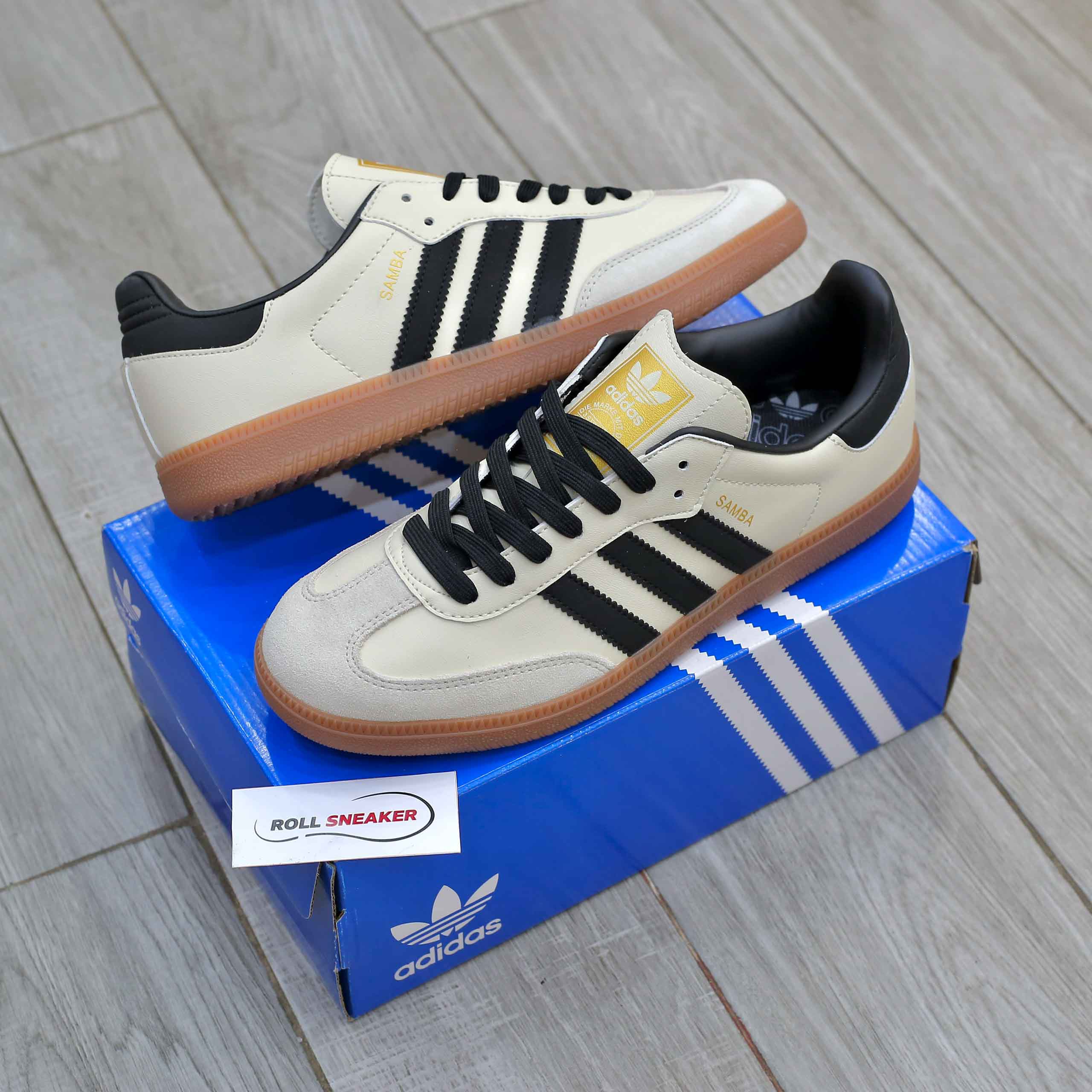 Giày Adidas Samba OG White Black Sand Strata Like Auth