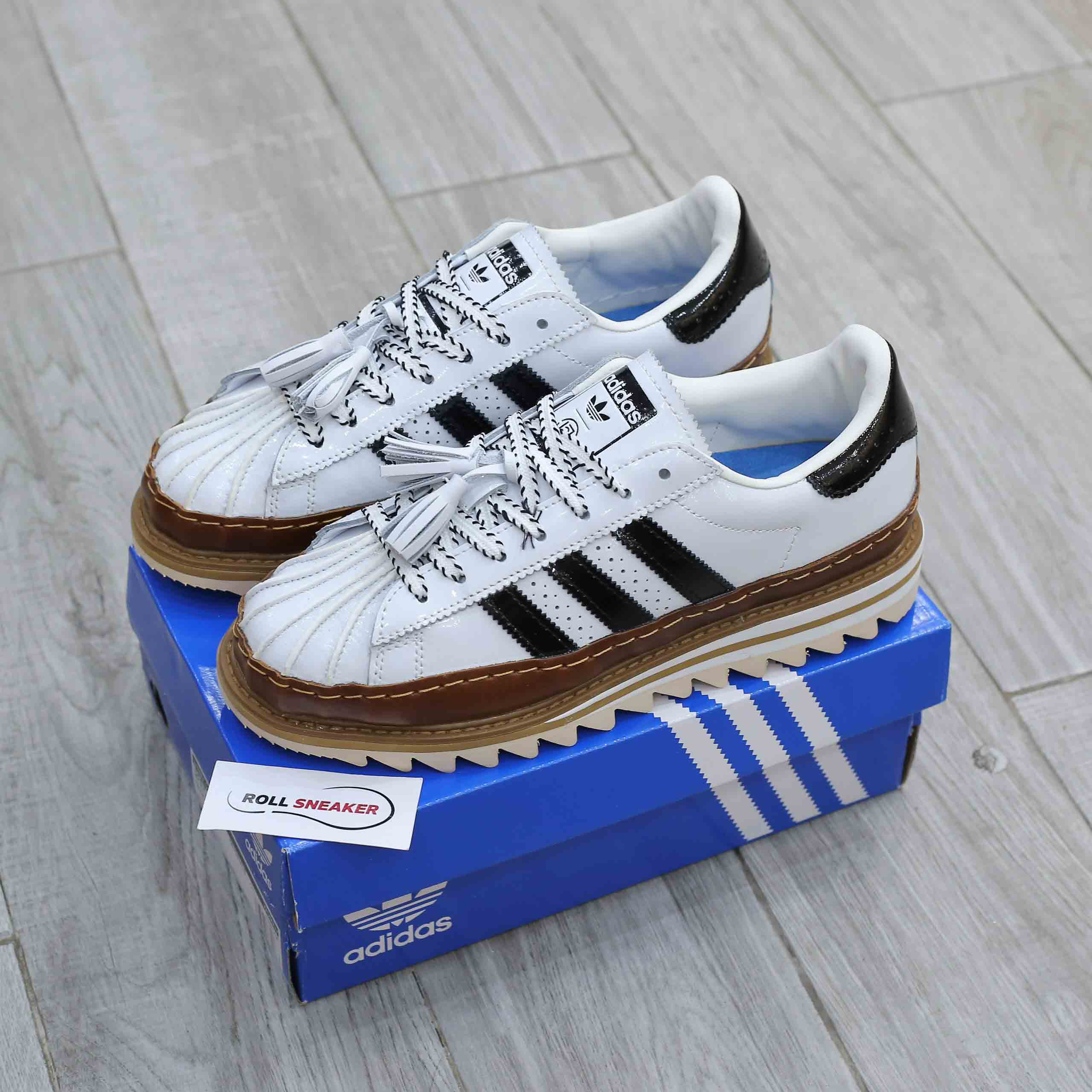 Giày Adidas Superstar CLOT By Edison Chen White Crystal Sand Like Auth