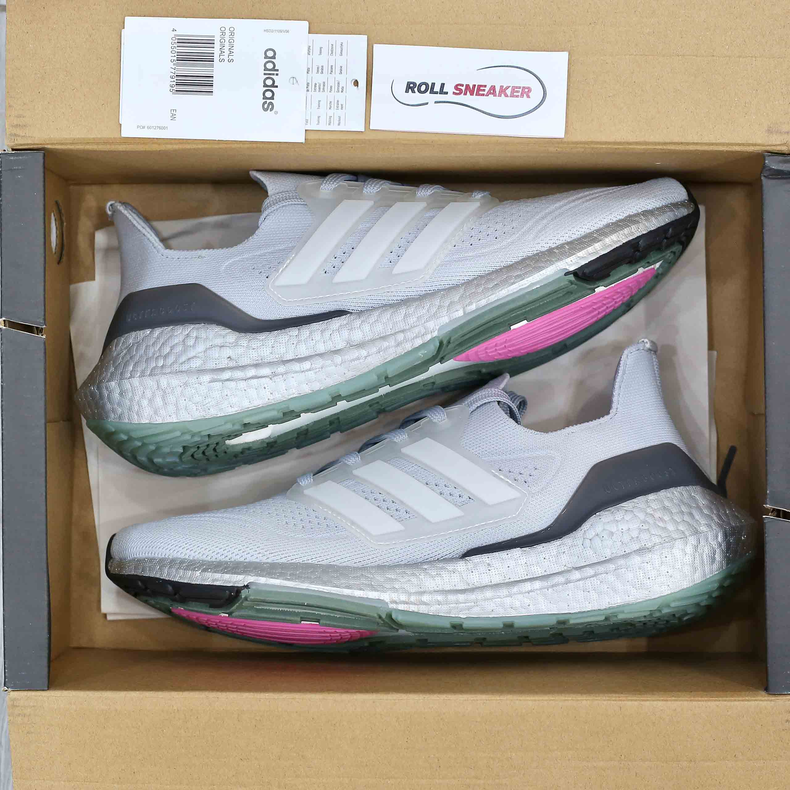 Giày Adidas Ultraboost 21 J 'Crystal White Silver' Like Auth