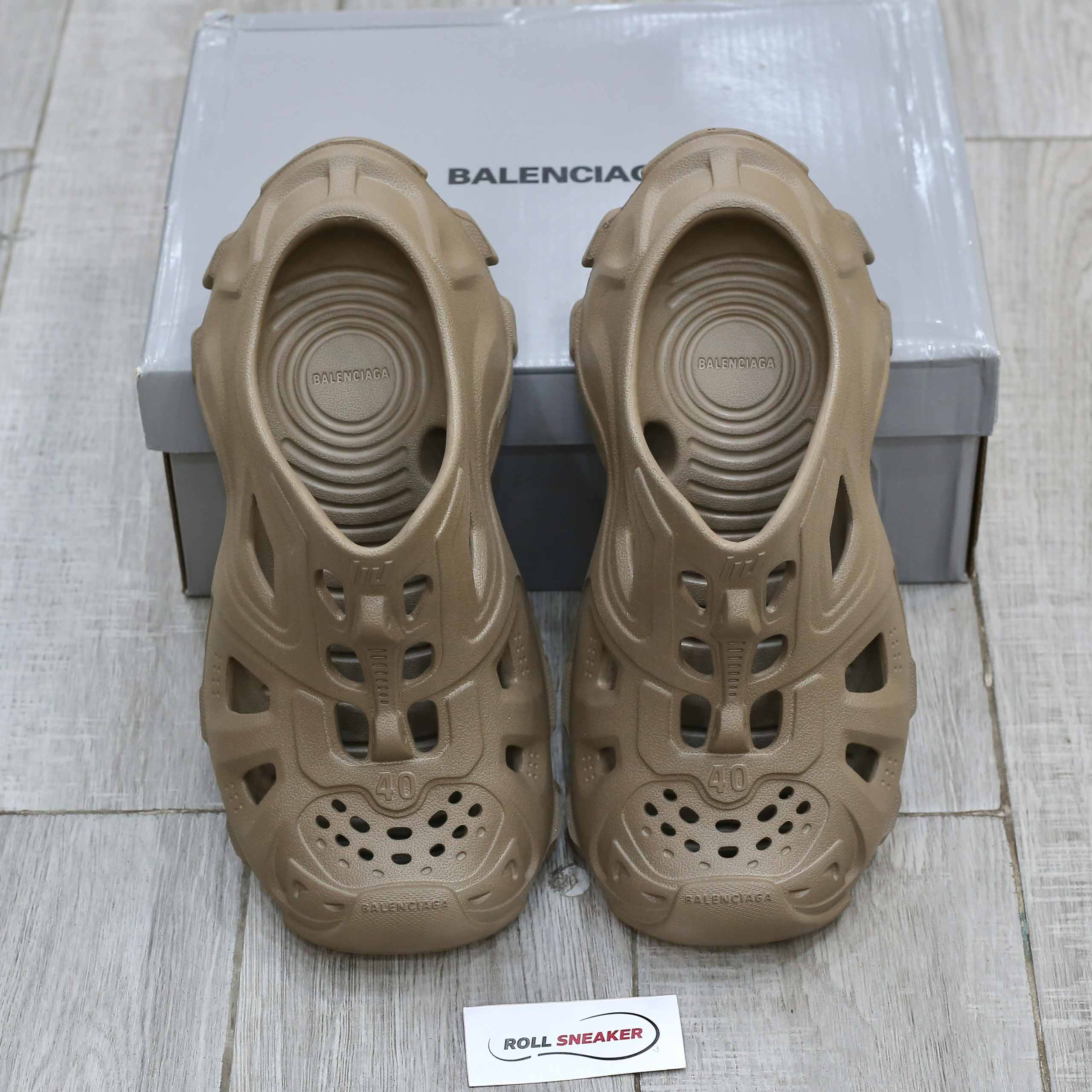 Giày Balenciaga HD Rubber Mules Dark Beige Like Auth