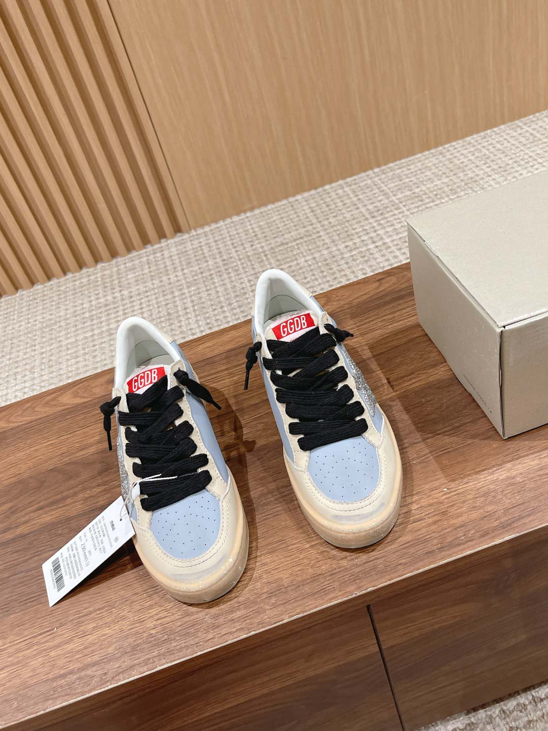 Giày Golden Goose Ball Star Leather Trainers Blue Best Quality